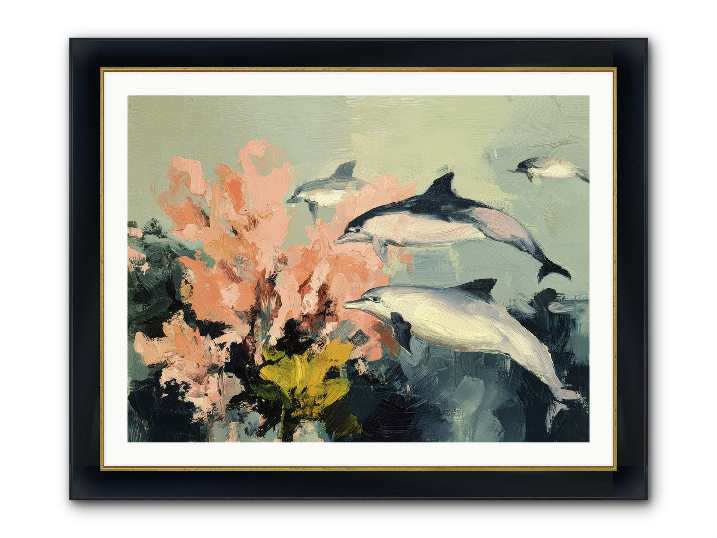 Neptune's Cabinet Framed Print - Wide Black w/Gold 40x30