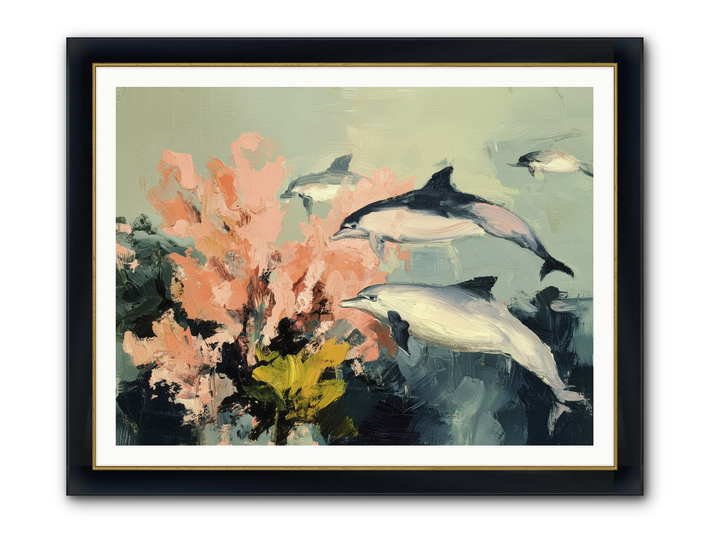 Neptune's Cabinet Framed Print - Wide Black w/Gold 48x36