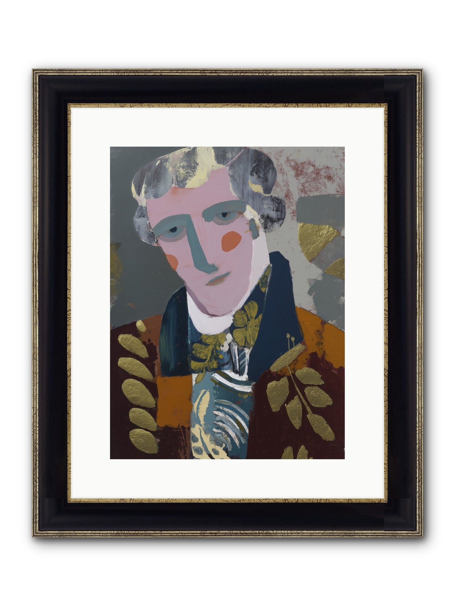 Neptune's Confidant Framed Print - Black & Gold 12x16