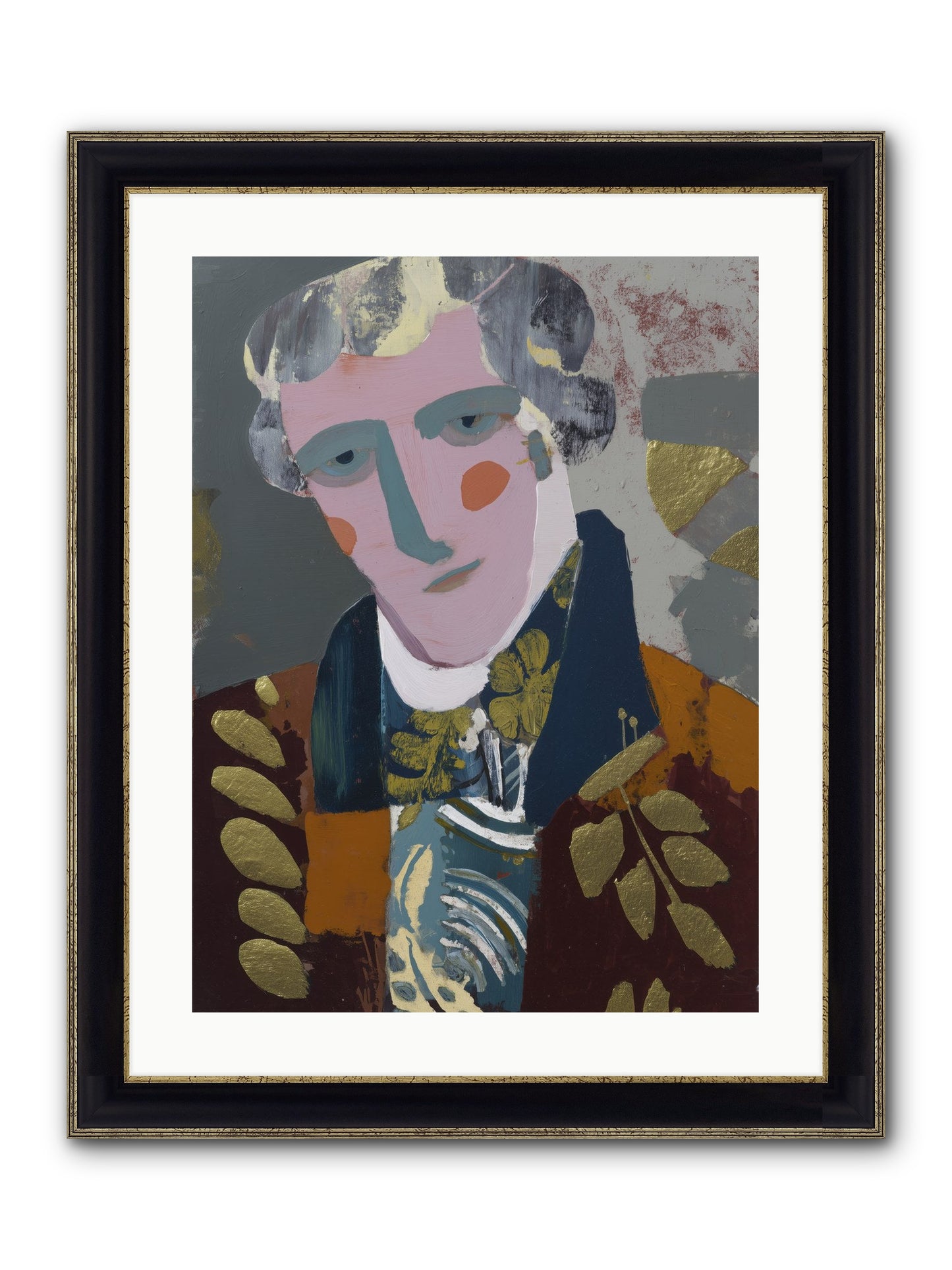 Neptune's Confidant Framed Print - Black & Gold 18x24