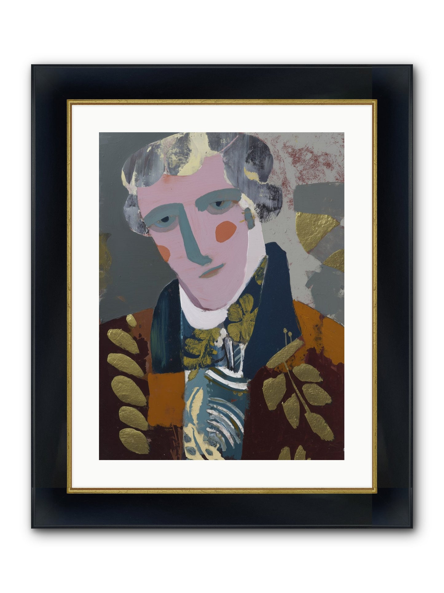 Neptune's Confidant Framed Print - Wide Black w/Gold 18x24