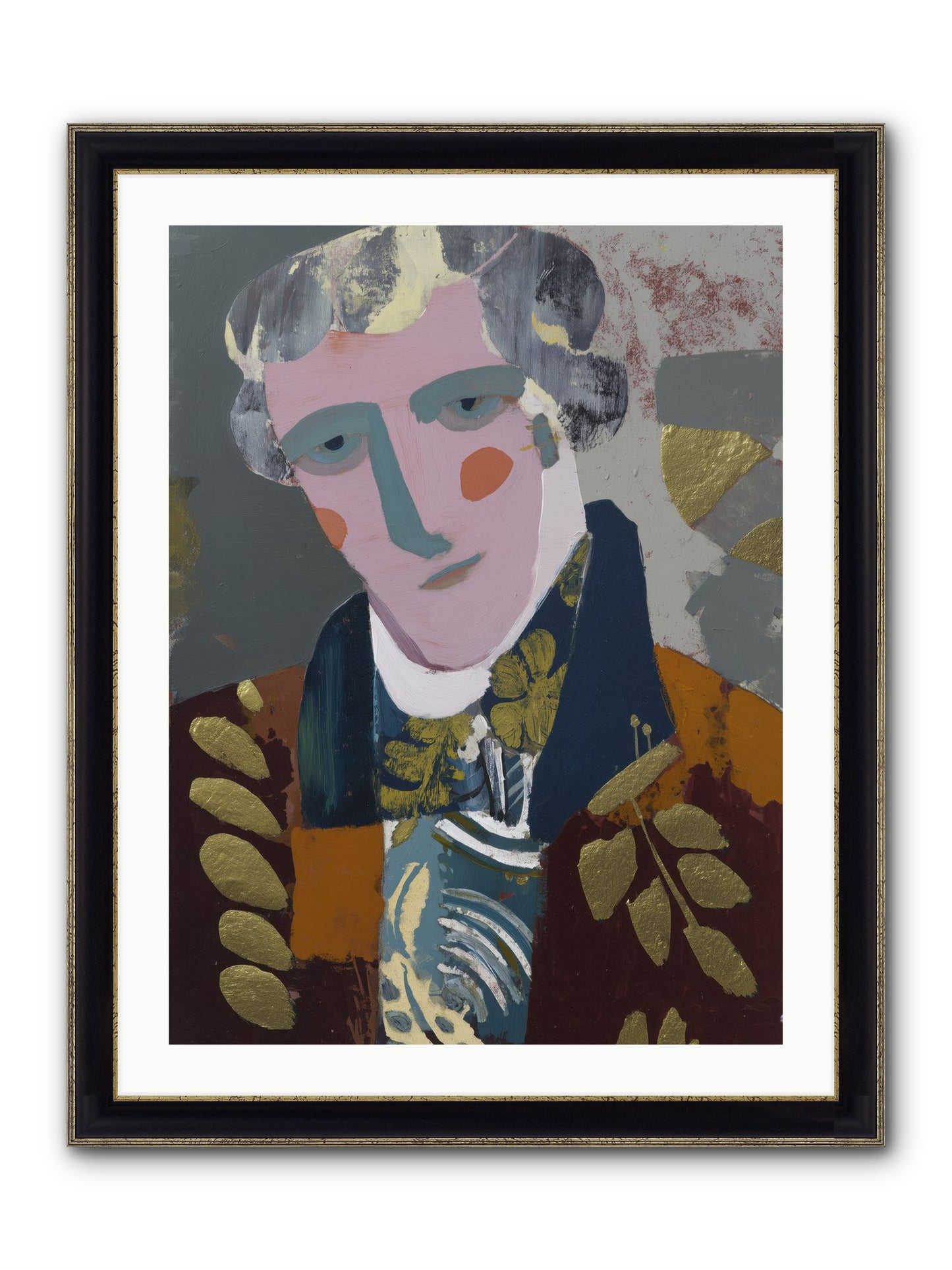 Neptune's Confidant Framed Print - Black & Gold 24x32