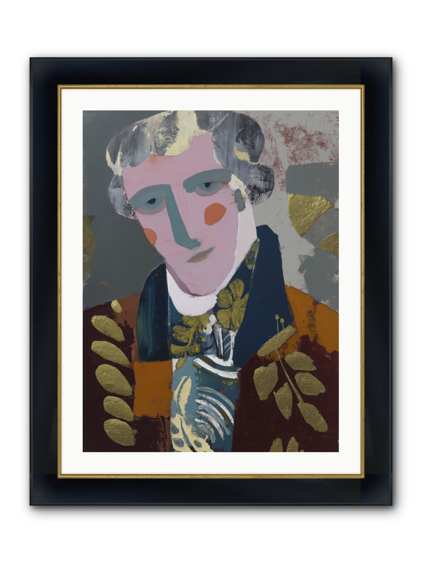 Neptune's Confidant Framed Print - Wide Black w/Gold 24x32