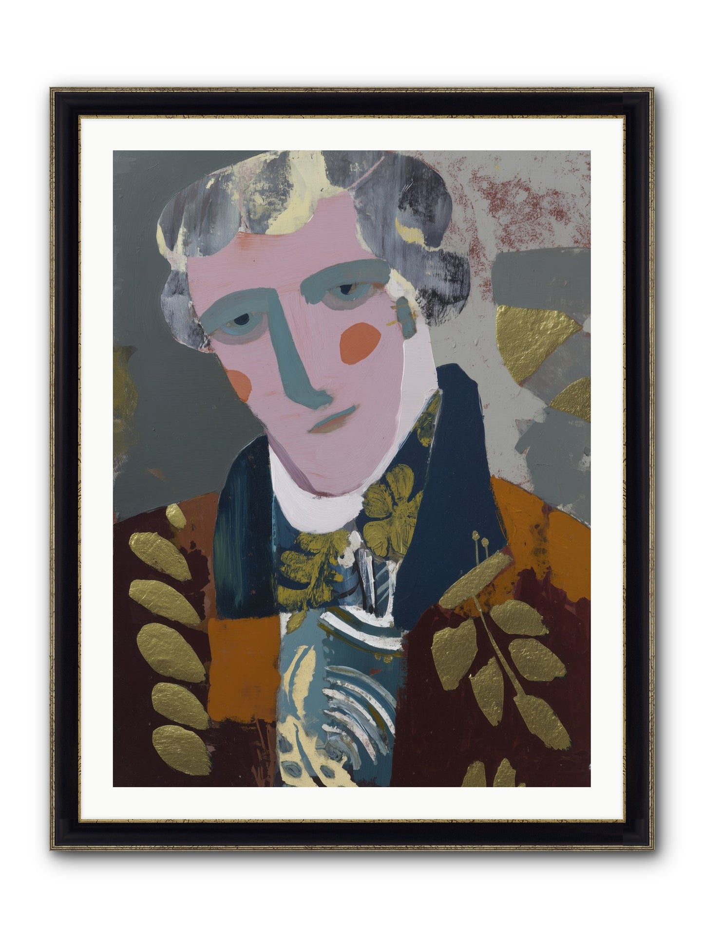 Neptune's Confidant Framed Print - Black & Gold 30x40