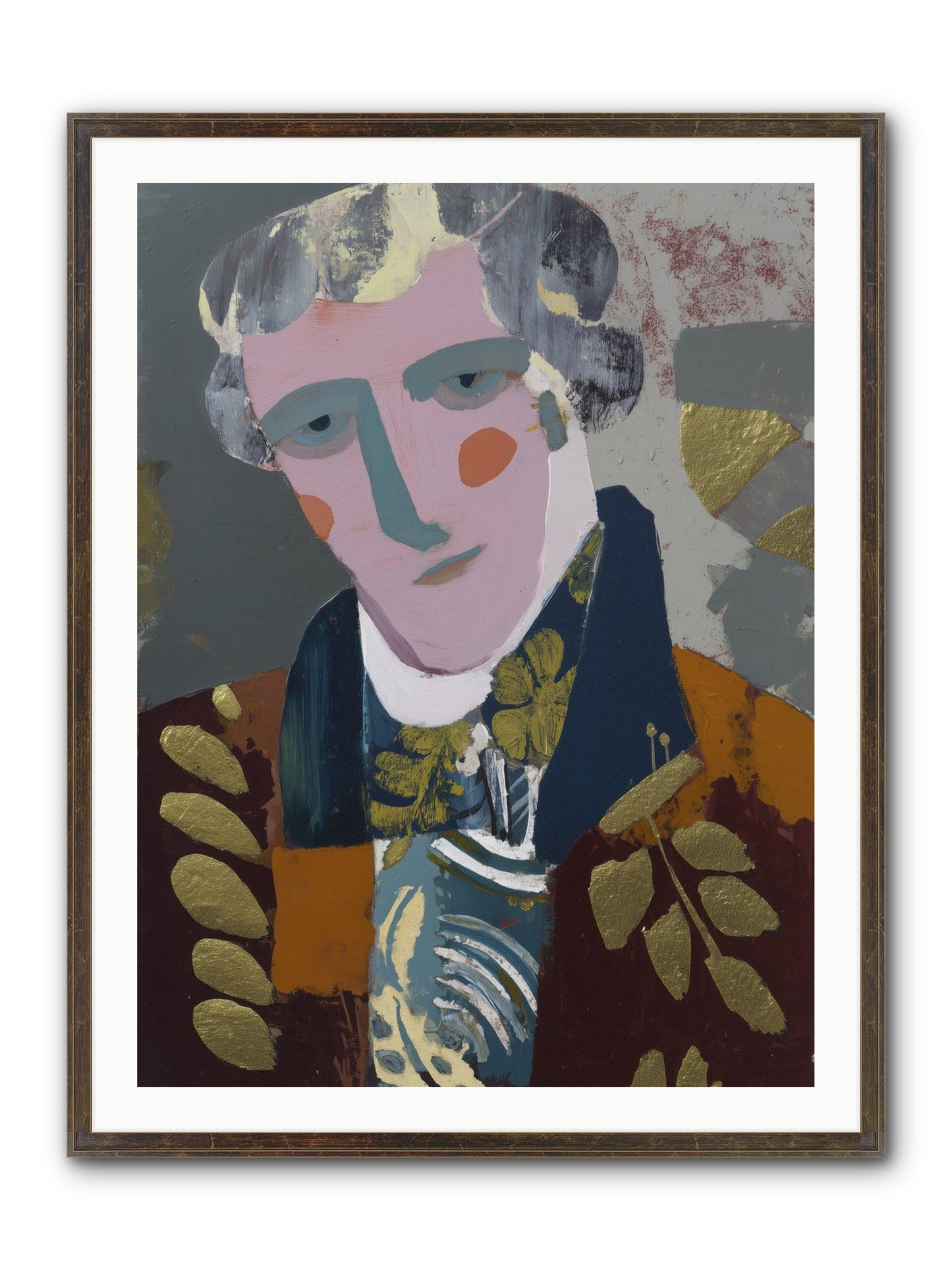 Neptune's Confidant Framed Print - Slimwoods Black/Gold 30x40