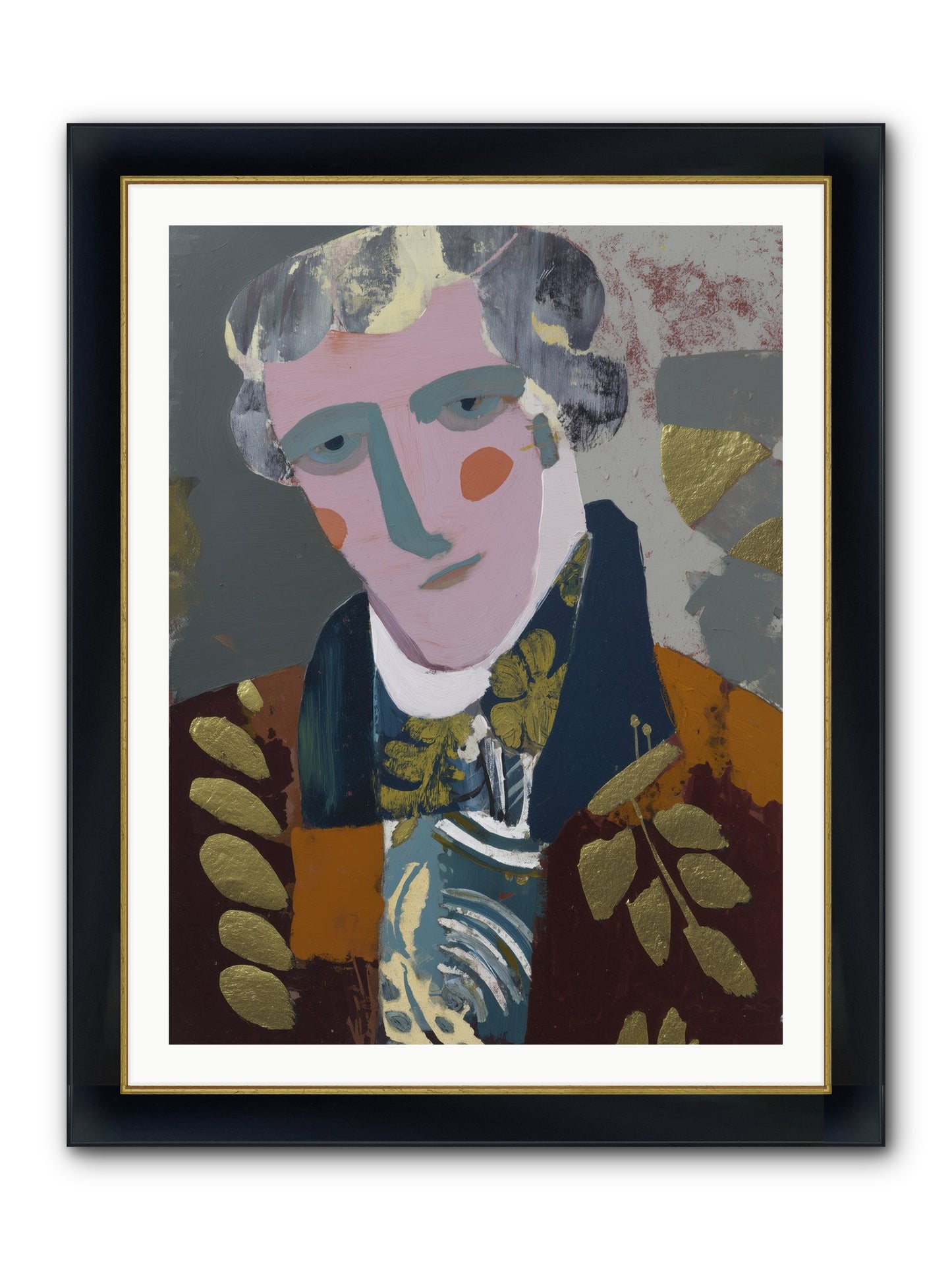 Neptune's Confidant Framed Print - Wide Black w/Gold 30x40