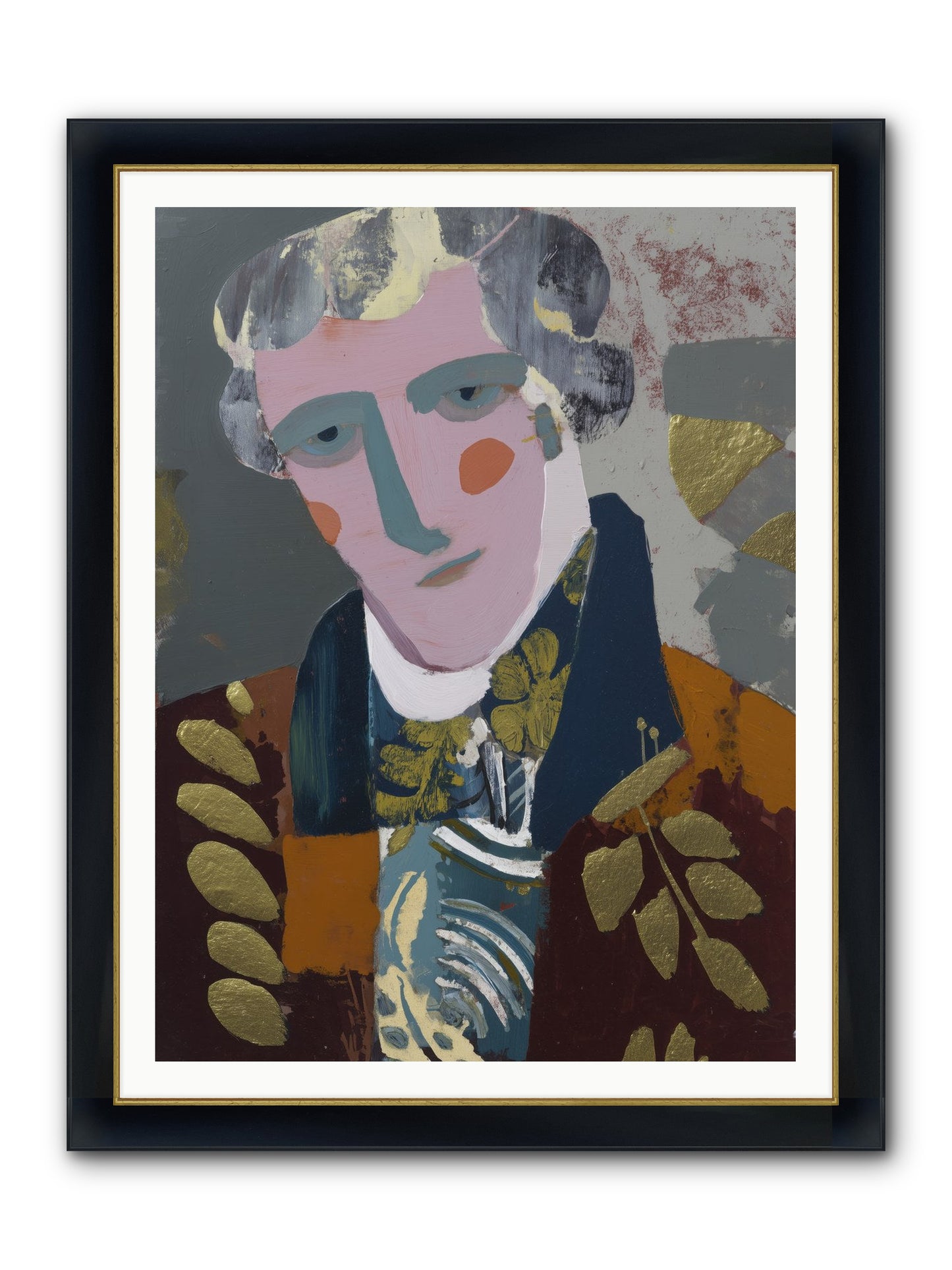 Neptune's Confidant Framed Print - Wide Black w/Gold 36x48