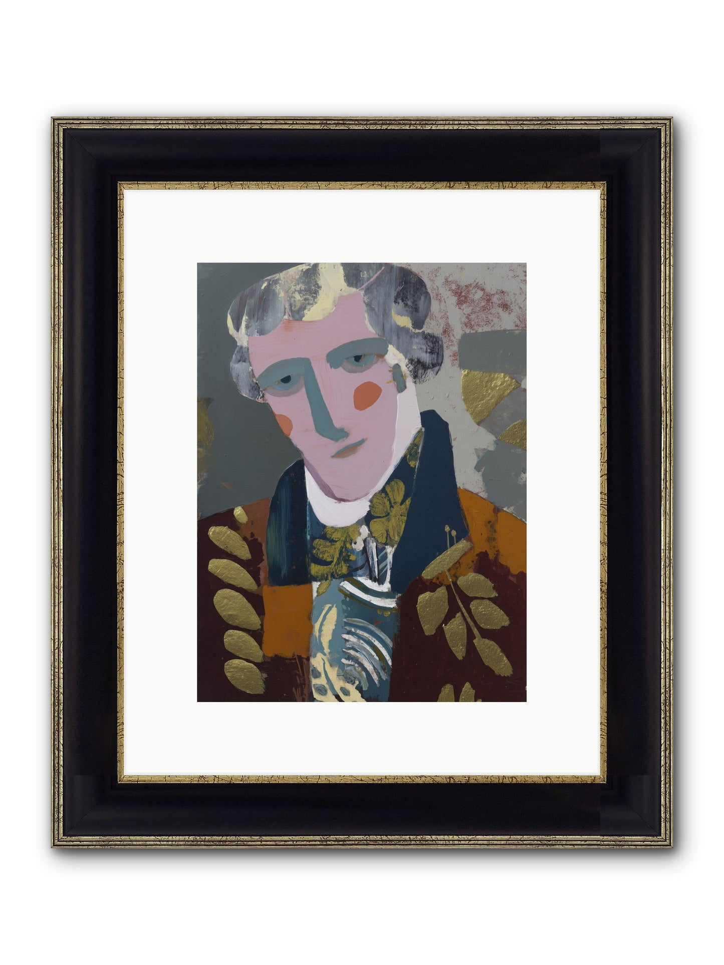 Neptune's Confidant Framed Print - Black & Gold 9x12
