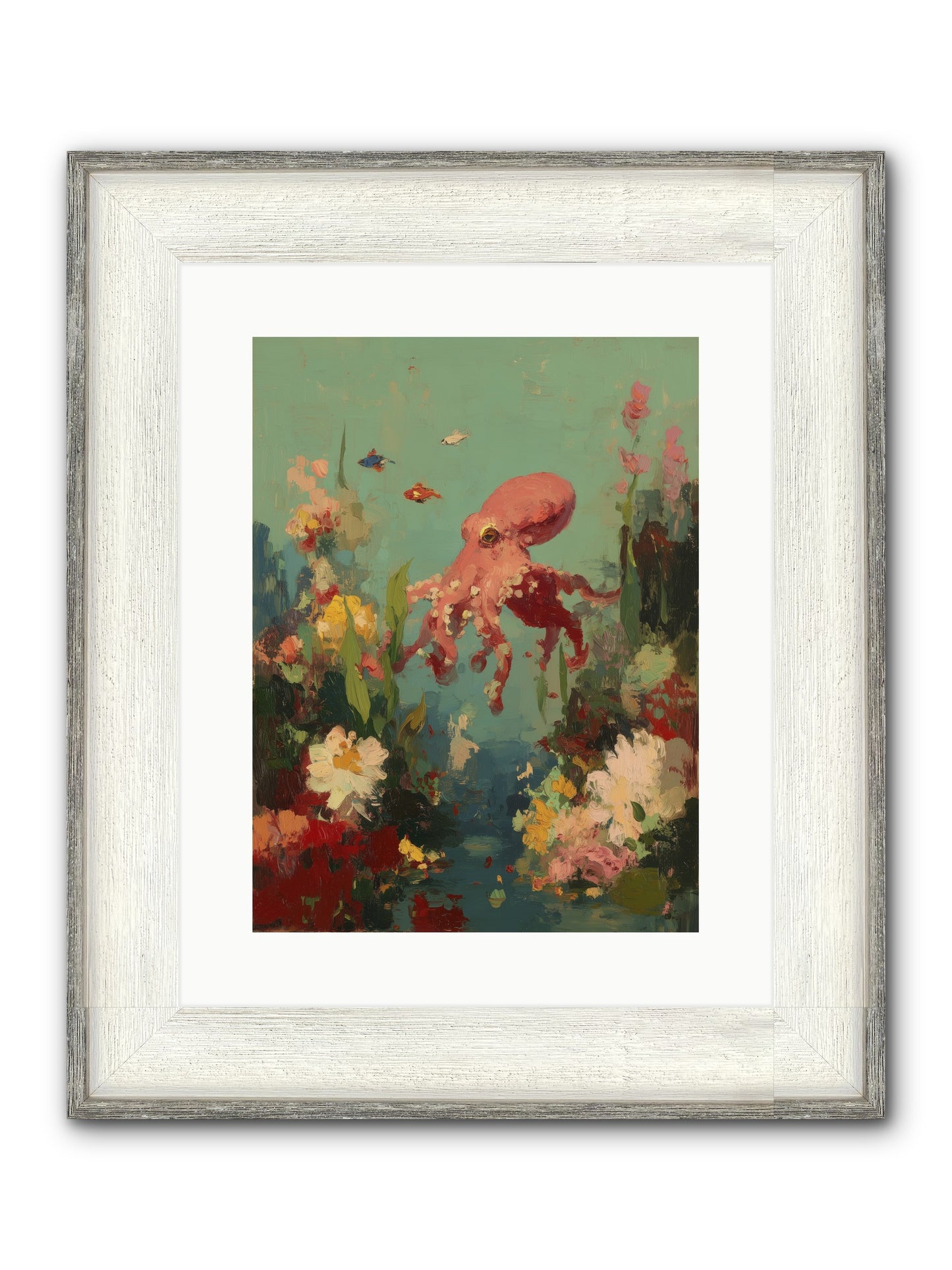 Neptune's Realm Framed Print - Driftwood White 12x16