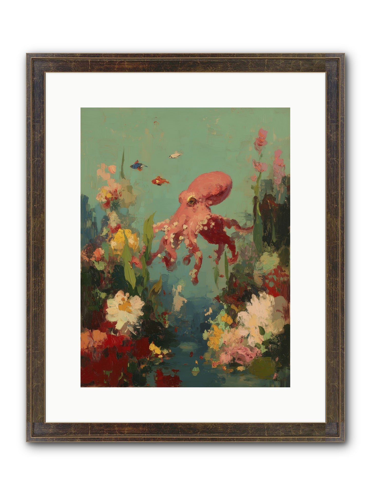 Neptune's Realm Framed Print - Slimwoods Black/Gold 12x16