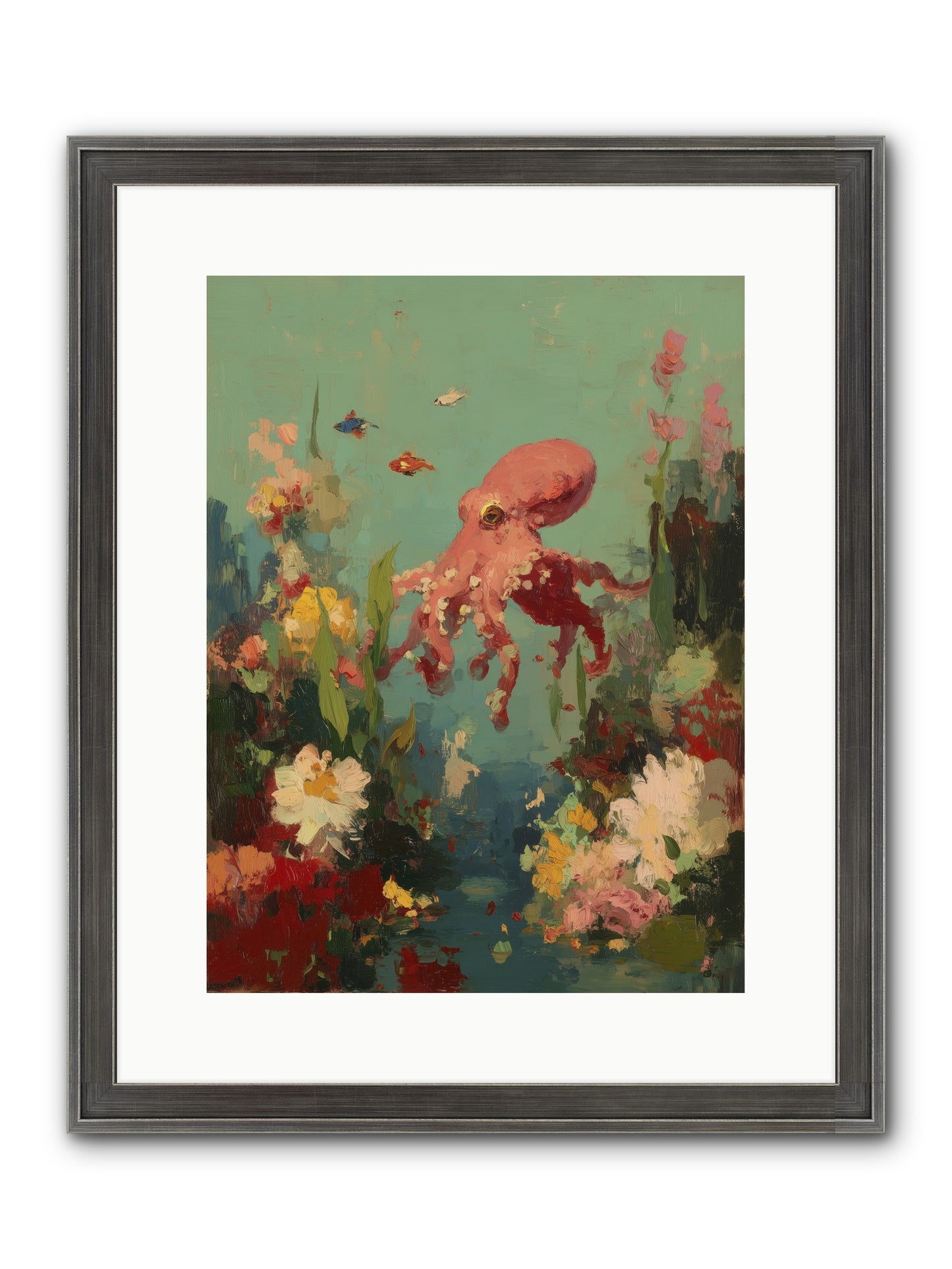 Neptune's Realm Framed Print - Slimwoods Black/Silver 12x16