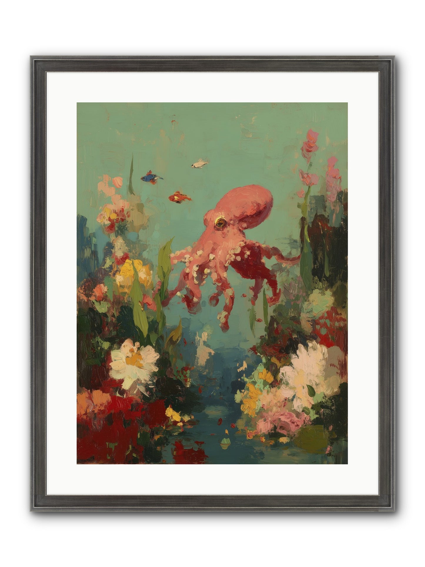Neptune's Realm Framed Print - Slimwoods Black/Silver 18x24
