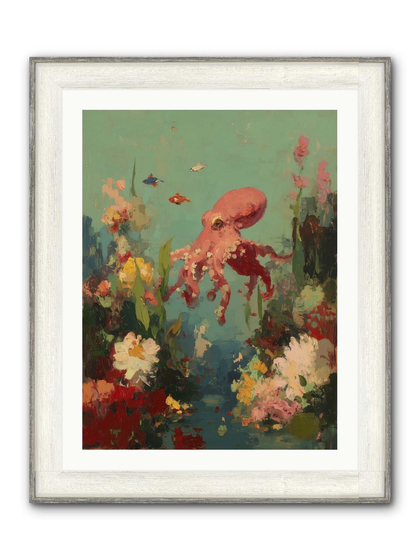 Neptune's Realm Framed Print - Driftwood White 24x32