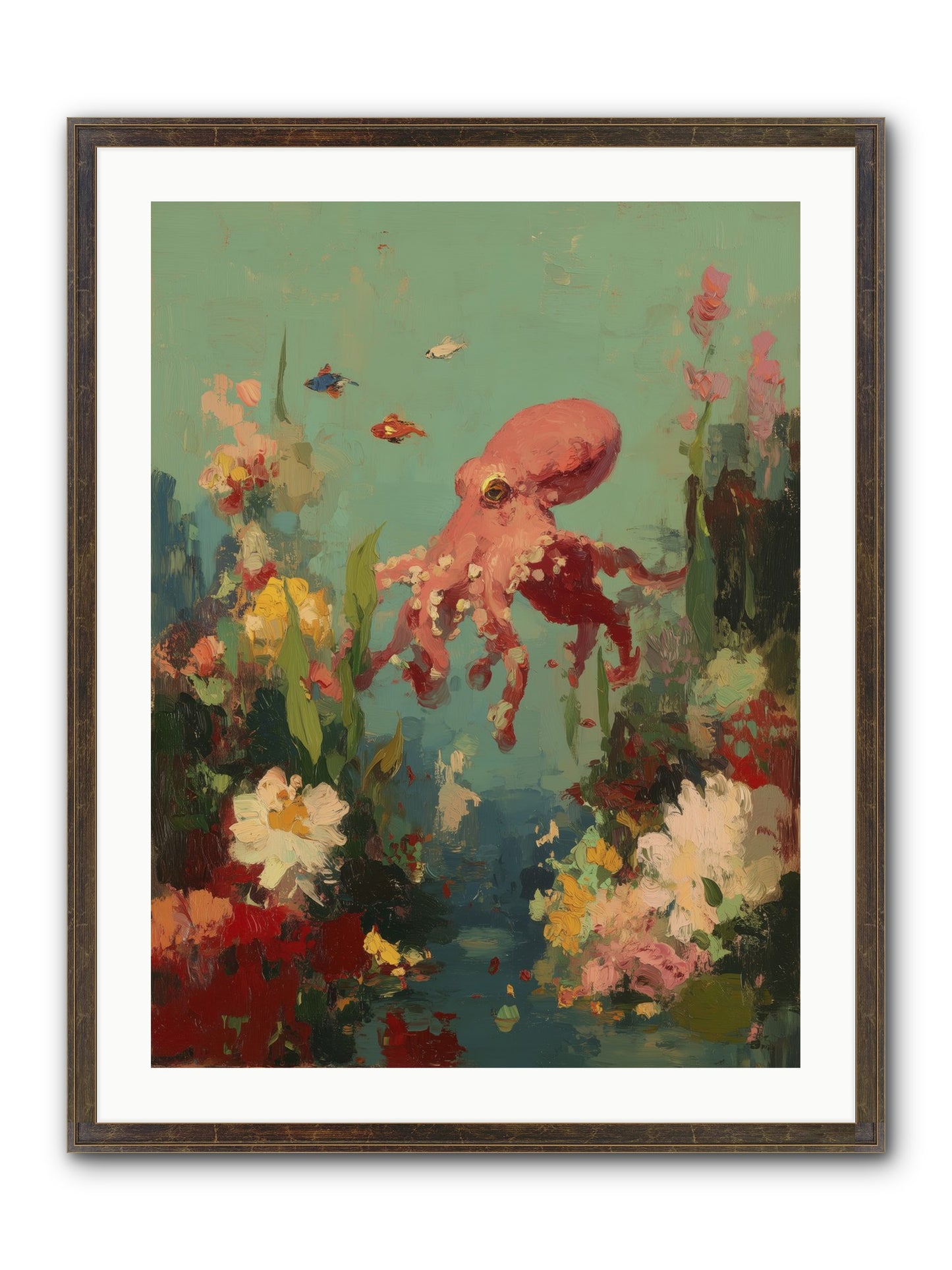 Neptune's Realm Framed Print - Slimwoods Black/Gold 24x32