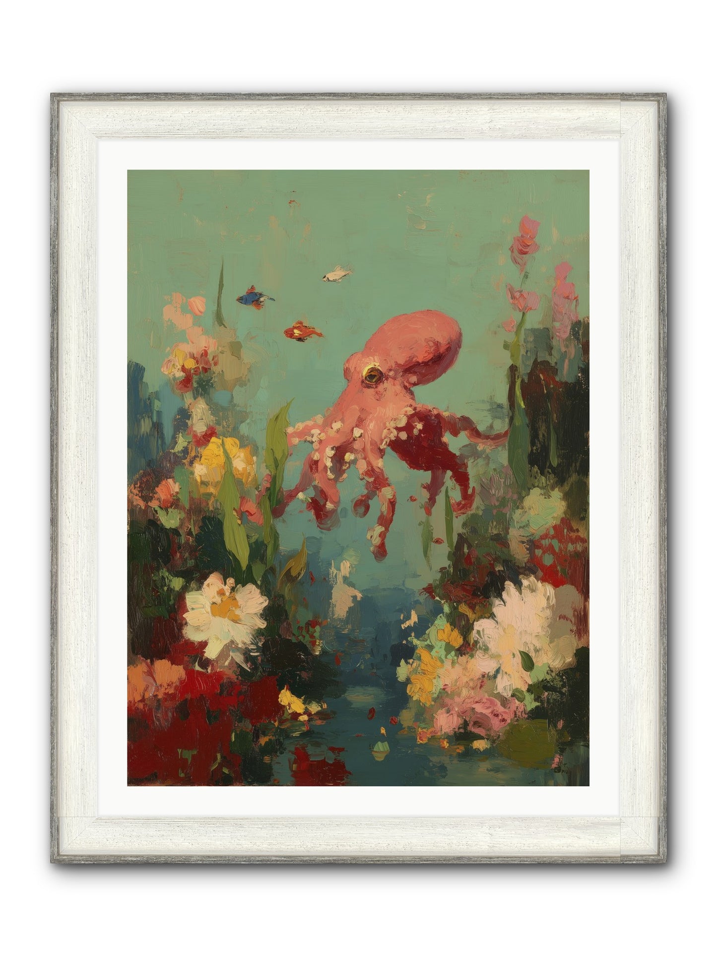 Neptune's Realm Framed Print - Driftwood White 30x40