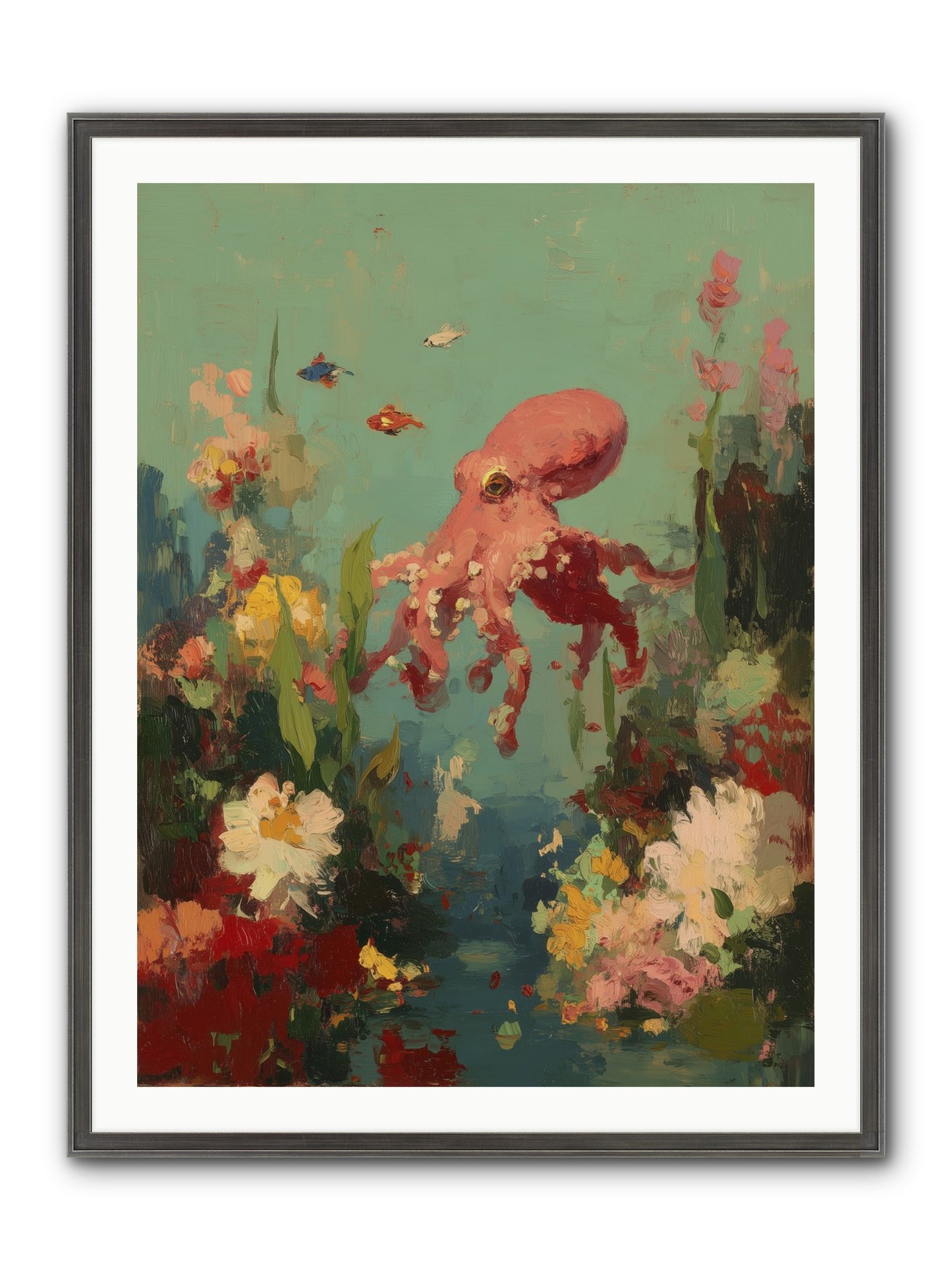 Neptune's Realm Framed Print - Slimwoods Black/Silver 30x40