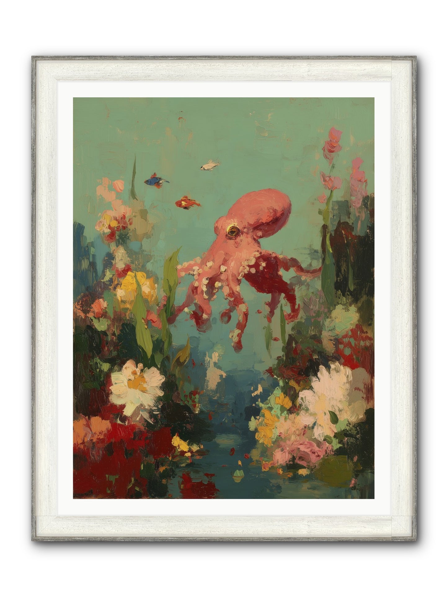 Neptune's Realm Framed Print - Driftwood White 36x48