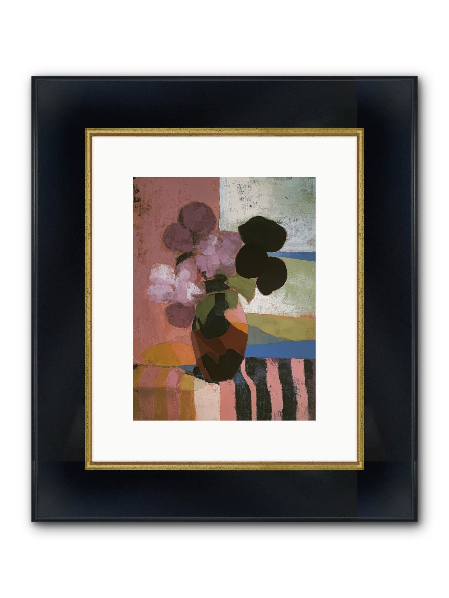 Netherfield Framed Print - Wide Black w/Gold 9x12