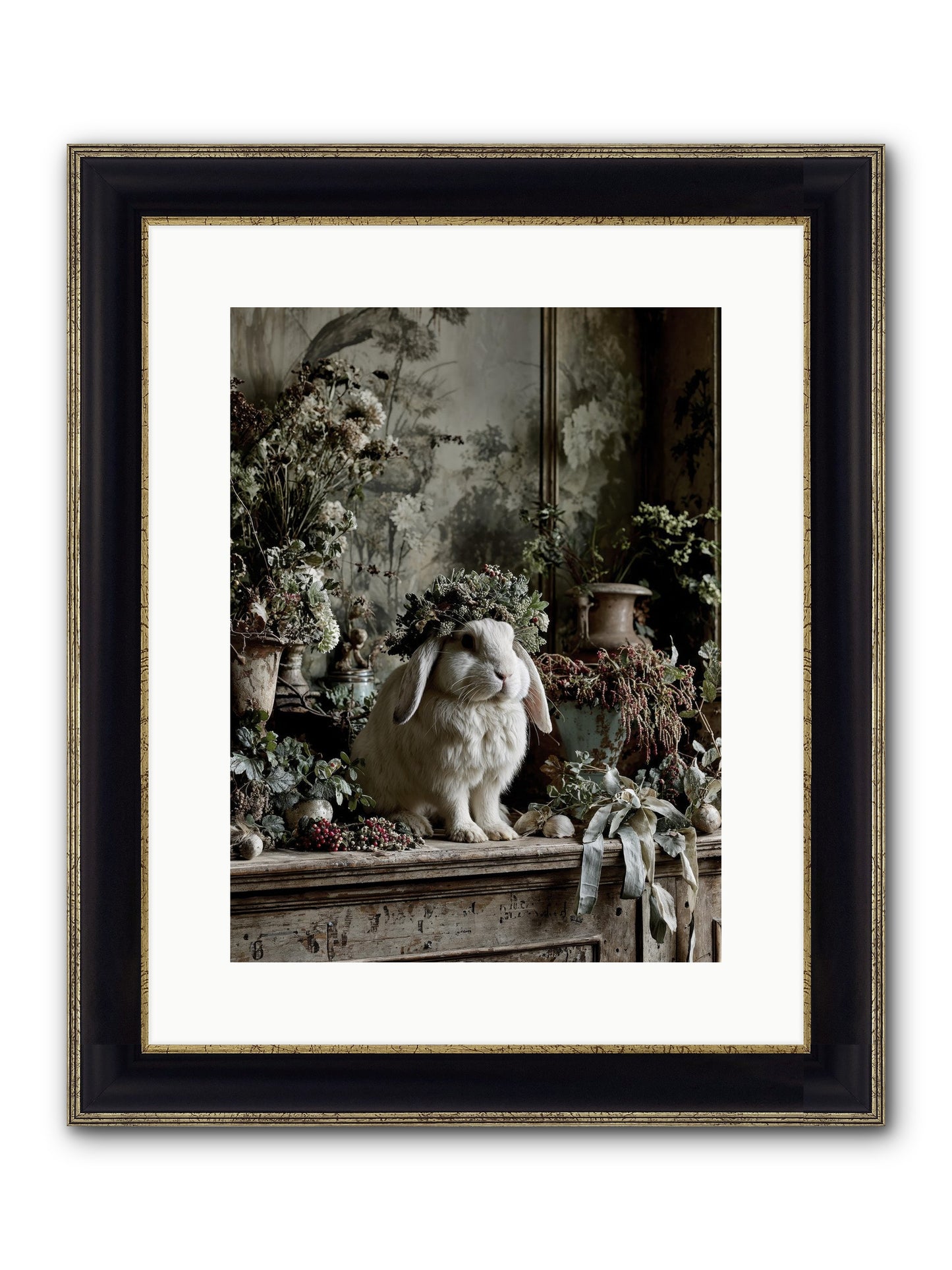 Nettia Framed Print - Black & Gold 12x16
