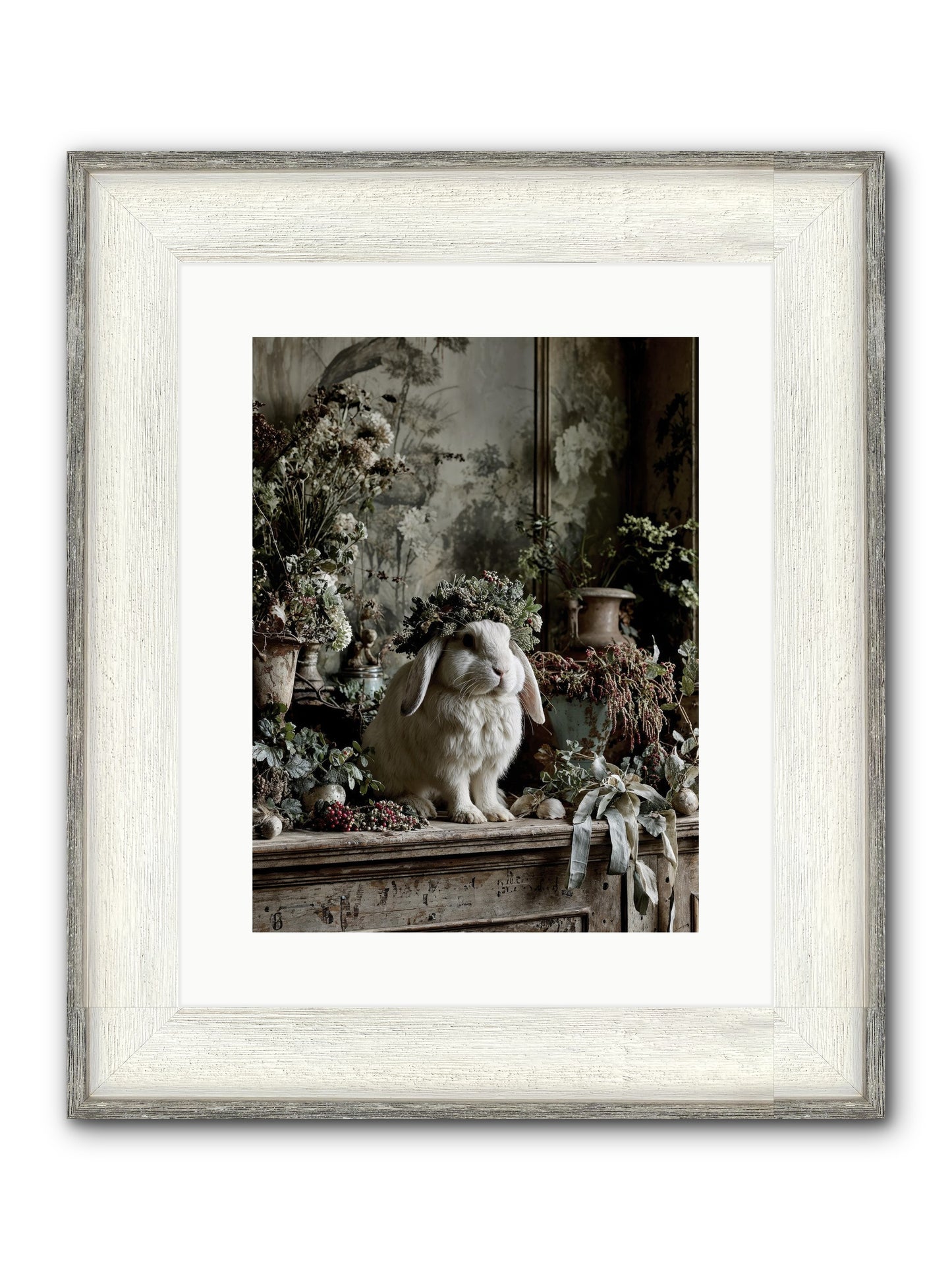 Nettia Framed Print - Driftwood White 12x16
