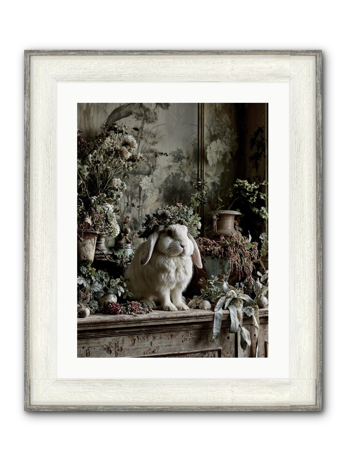 Nettia Framed Print - Driftwood White 18x24