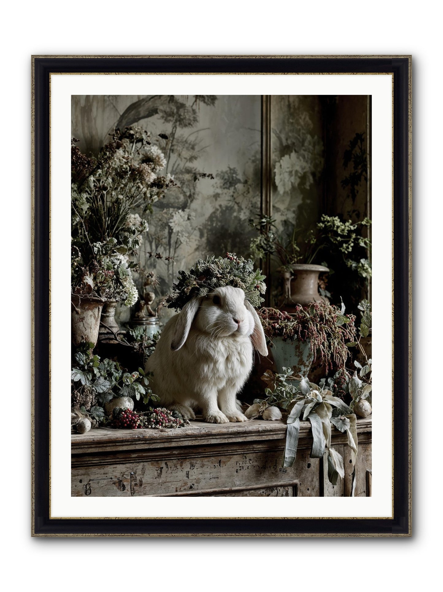 Nettia Framed Print - Black & Gold 30x40