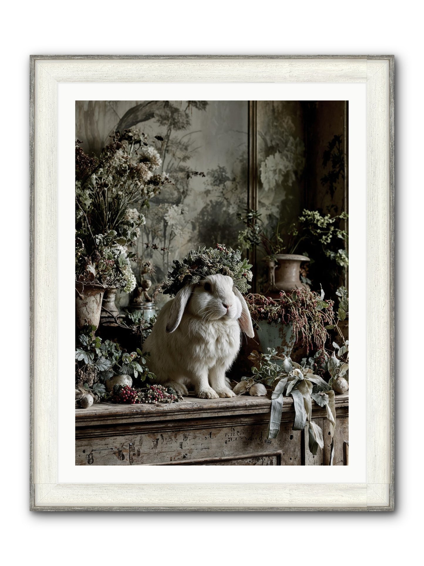 Nettia Framed Print - Driftwood White 30x40
