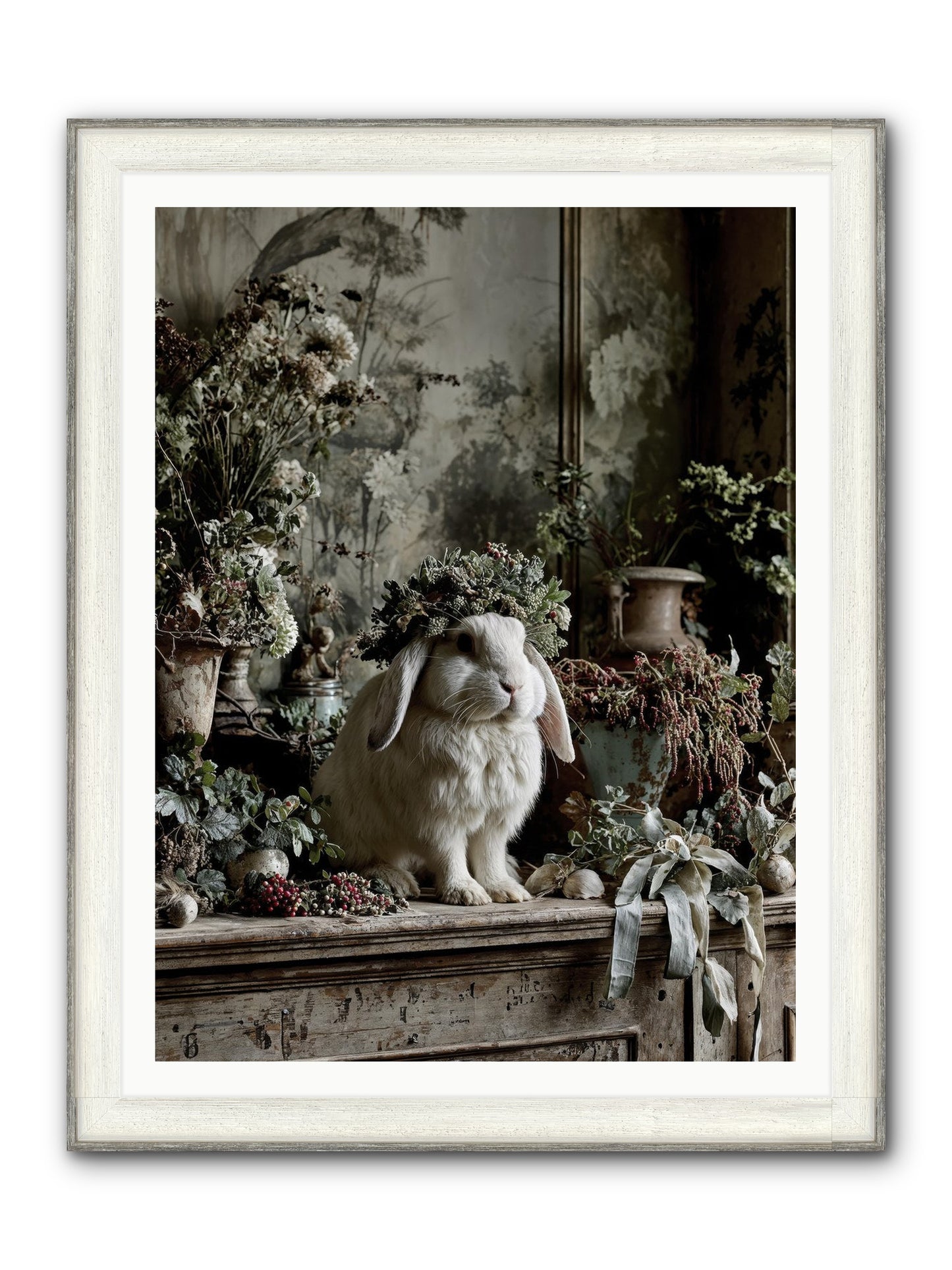 Nettia Framed Print - Driftwood White 36x48