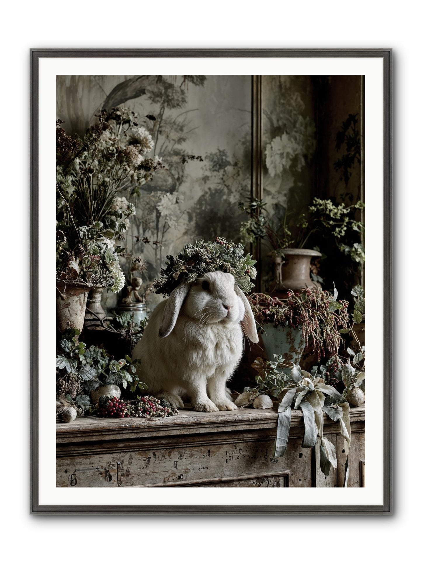 Nettia Framed Print - Slimwoods Black/Silver 36x48