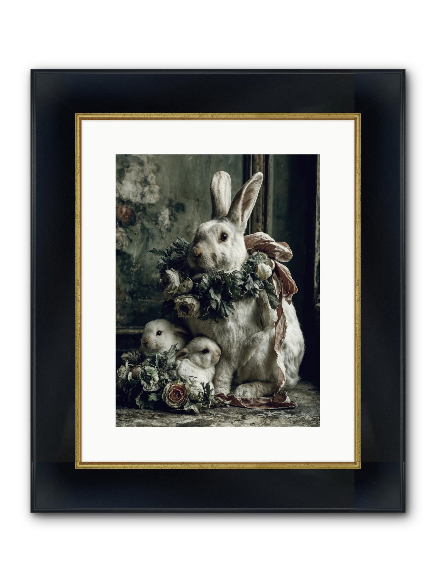 Never Ending Story Framed Print - Wide Black w/Gold 12x16