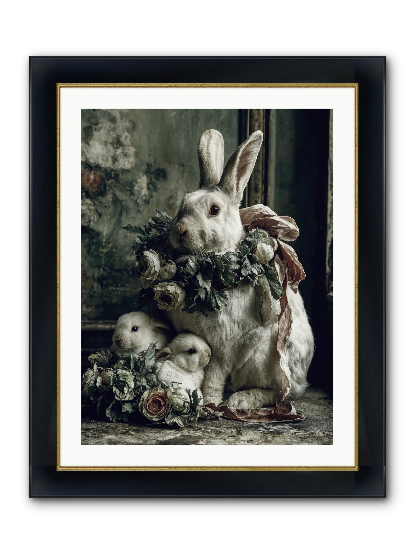 Never Ending Story Framed Print - Wide Black w/Gold 24x32