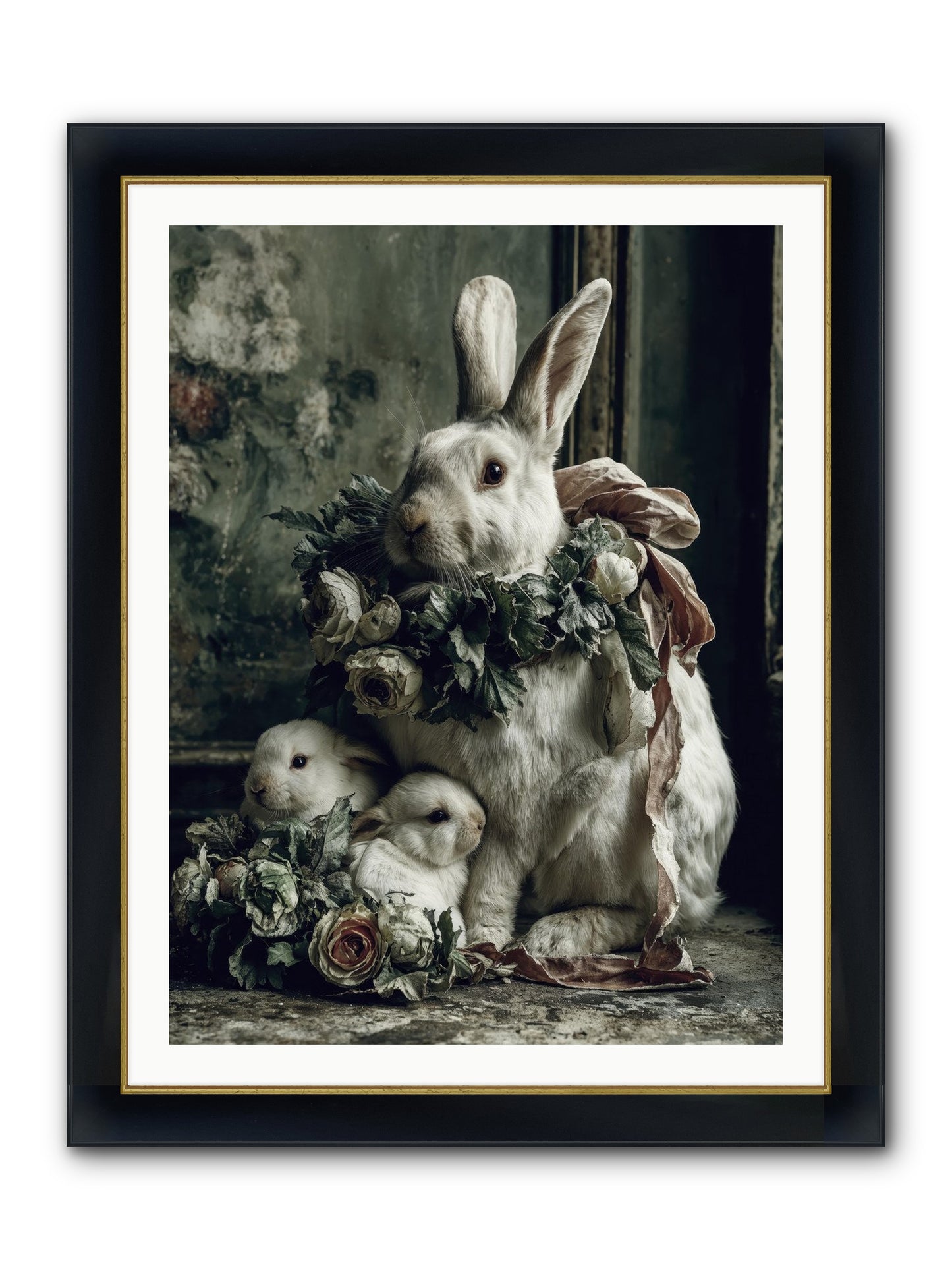 Never Ending Story Framed Print - Wide Black w/Gold 30x40
