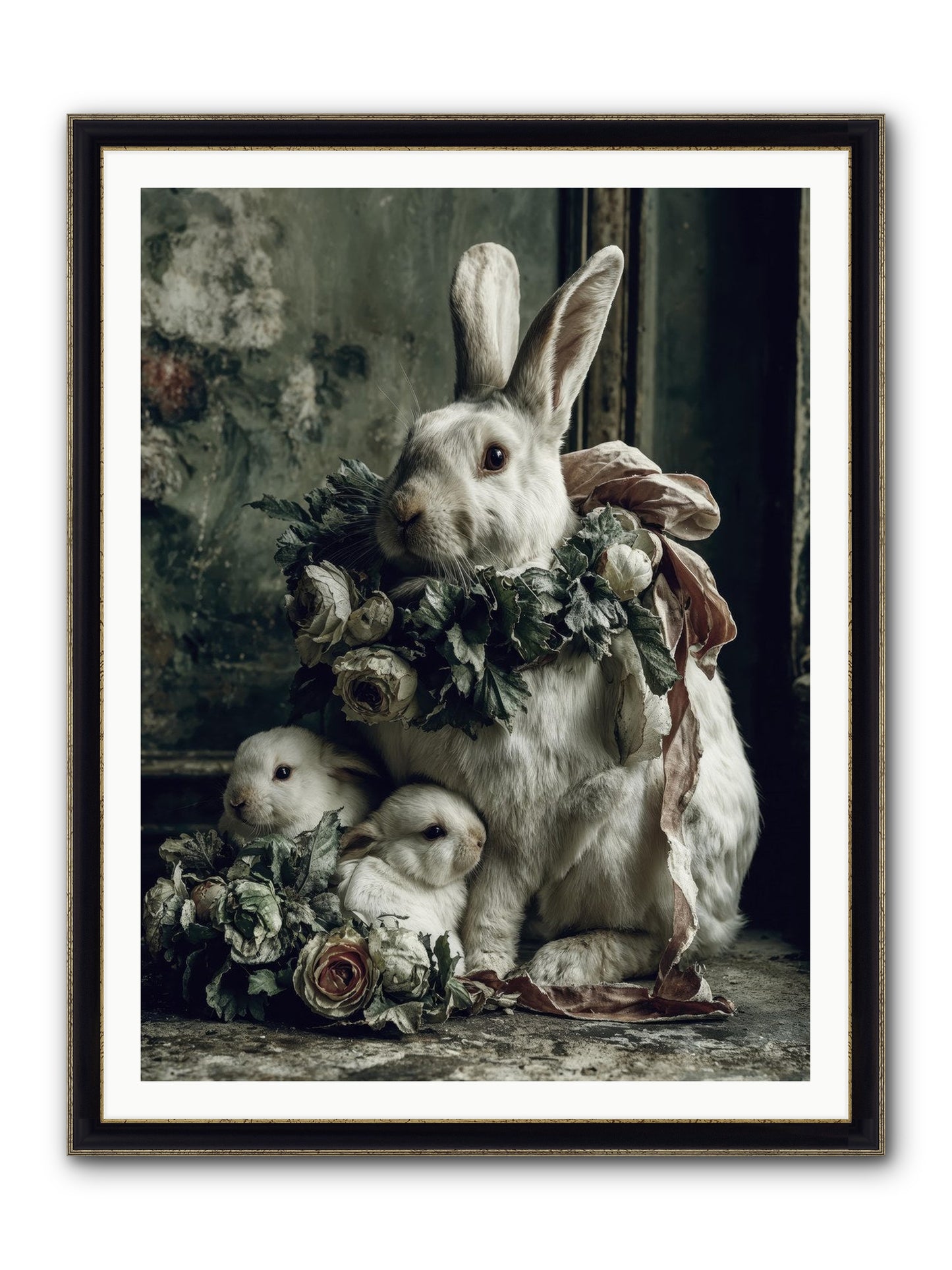 Never Ending Story Framed Print - Black & Gold 36x48