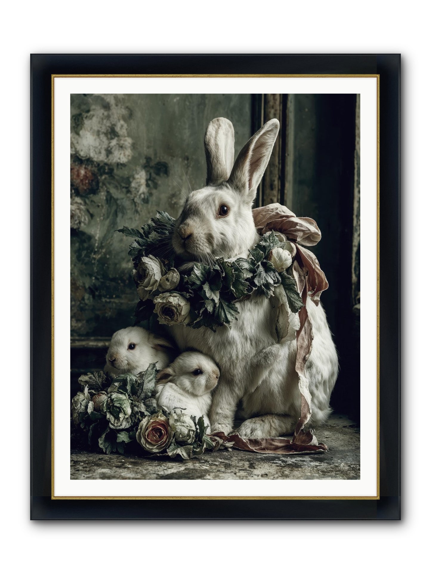 Never Ending Story Framed Print - Wide Black w/Gold 36x48