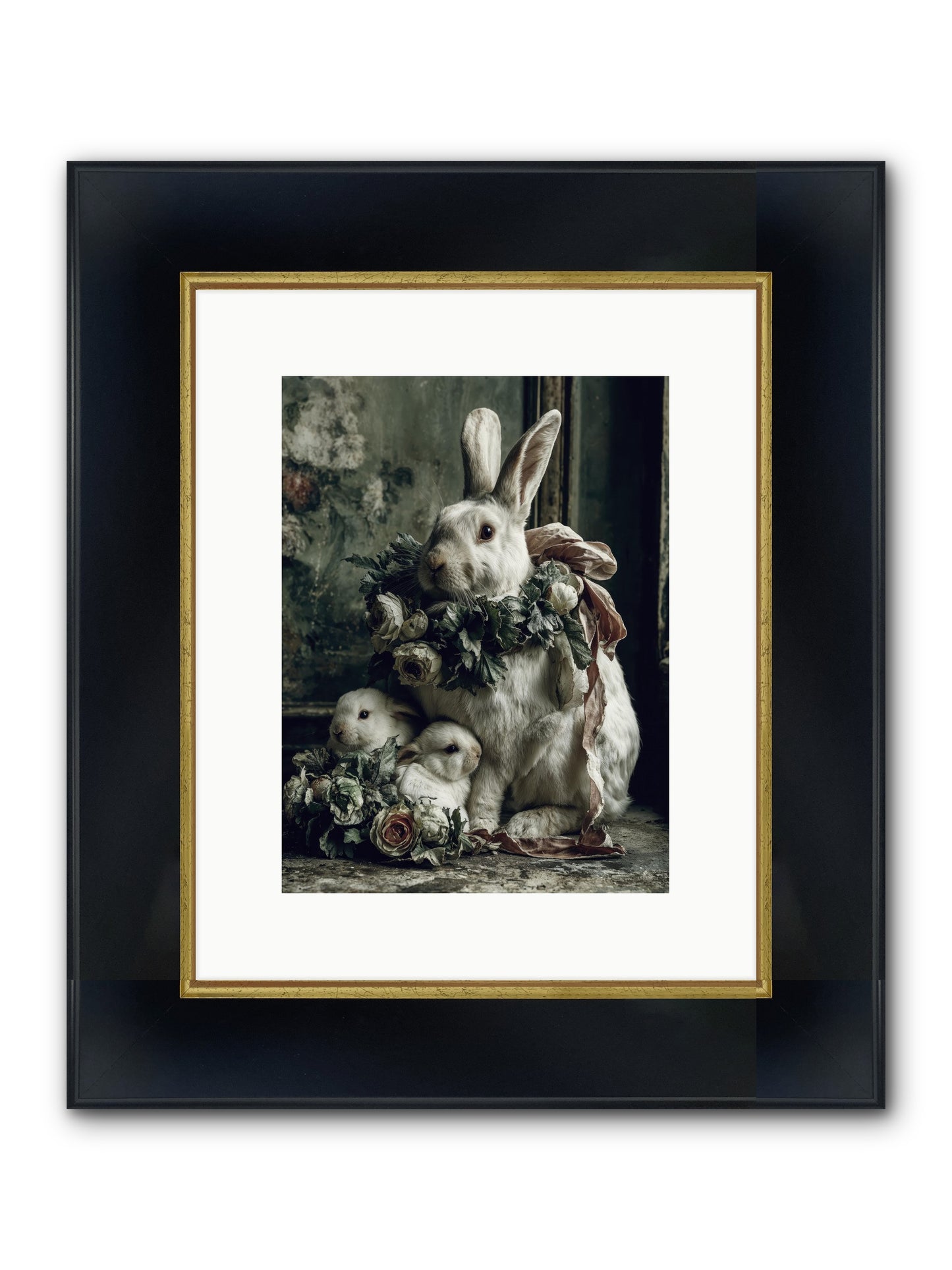 Never Ending Story Framed Print - Wide Black w/Gold 9x12