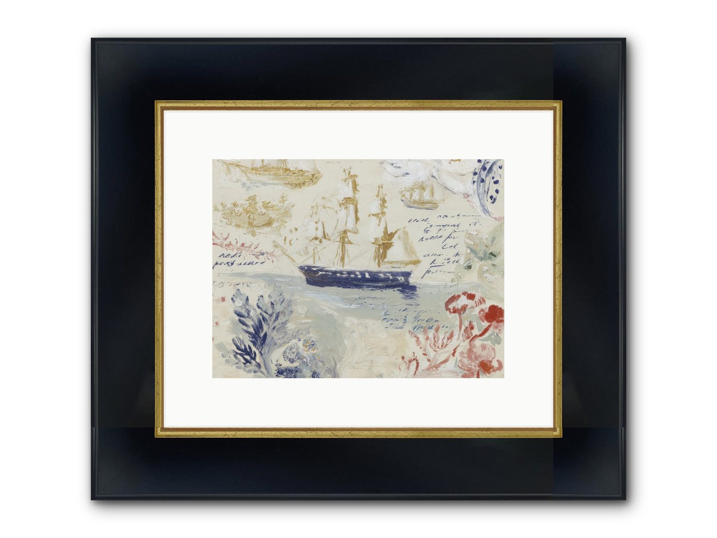 Nightcaps At The Canary Hotel Framed Print - Wide Black w/Gold 12x9