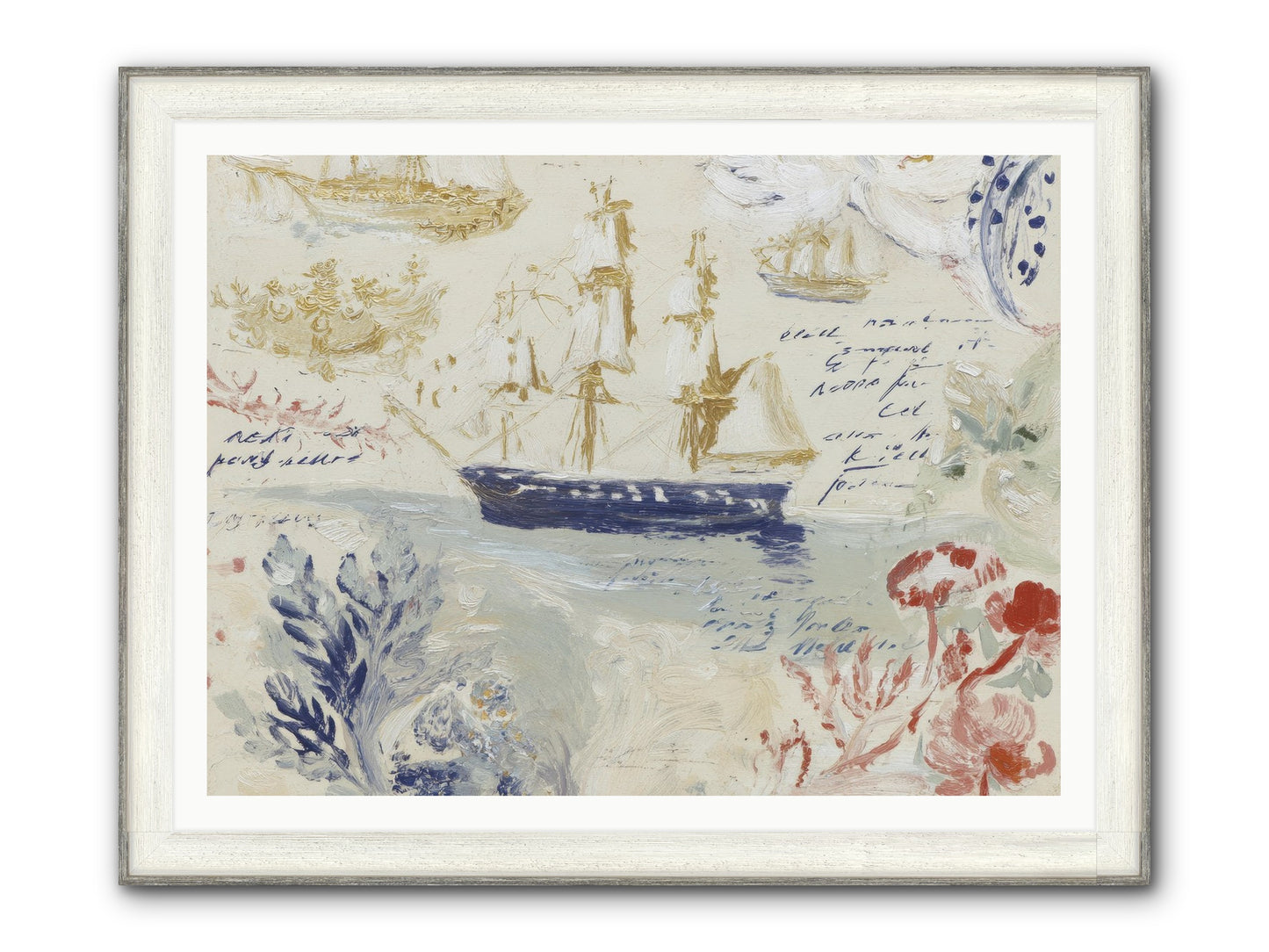 Nightcaps At The Canary Hotel Framed Print - Driftwood White 48x36