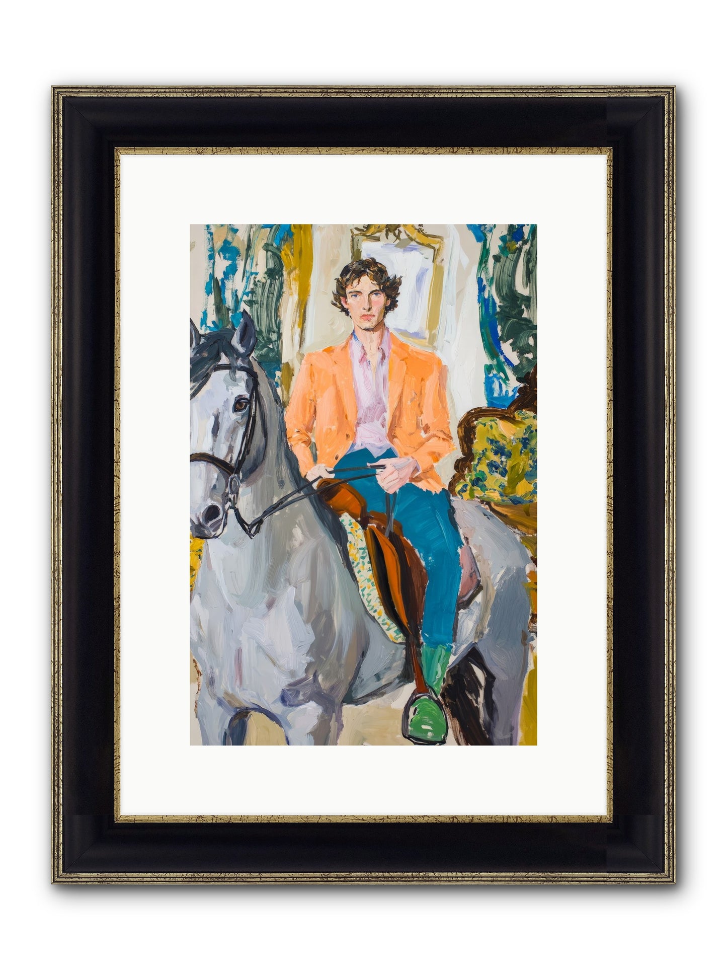No Hooves In The Hall Framed Print - Black & Gold 10x15