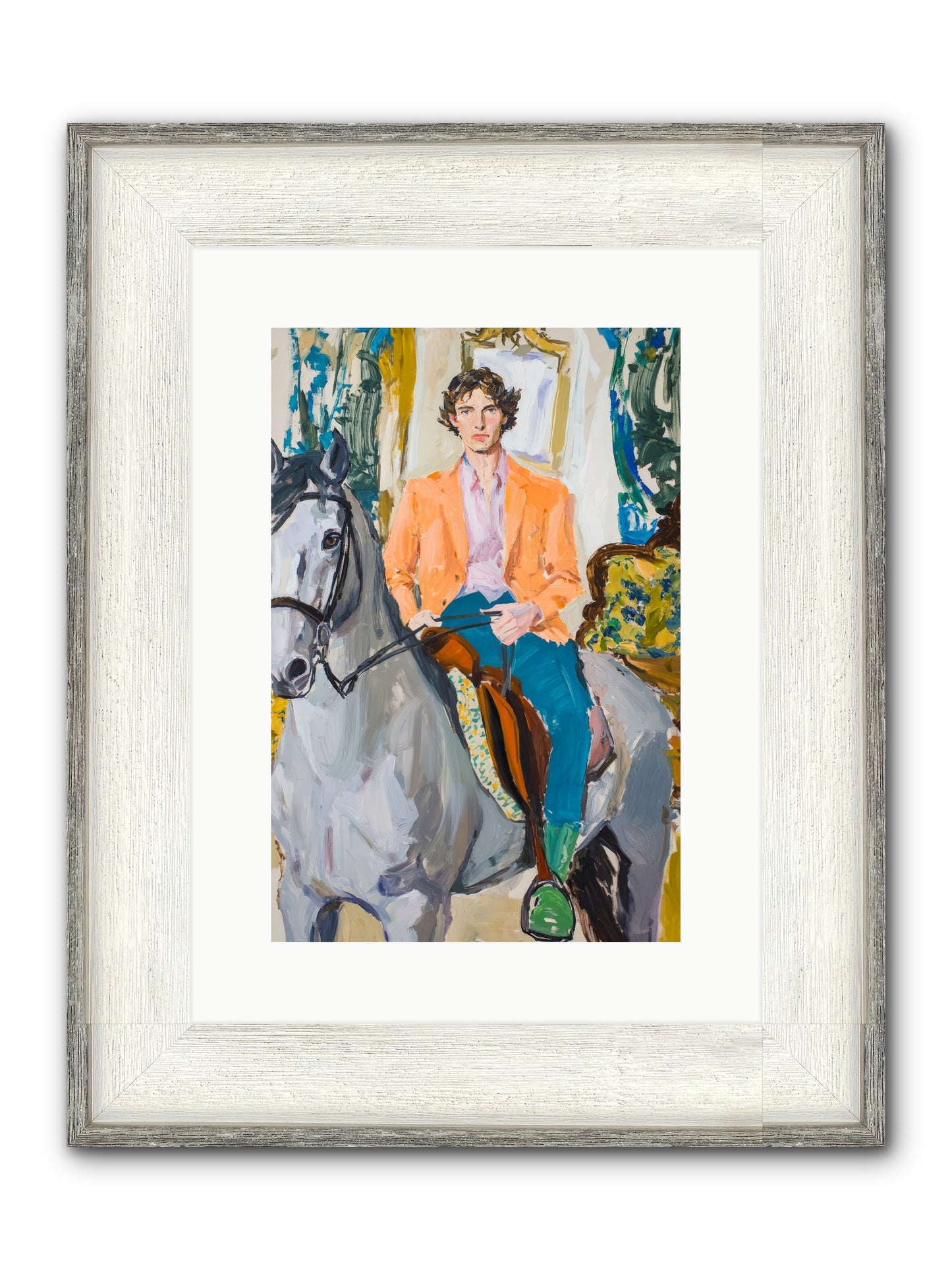 No Hooves In The Hall Framed Print - Driftwood White 10x15