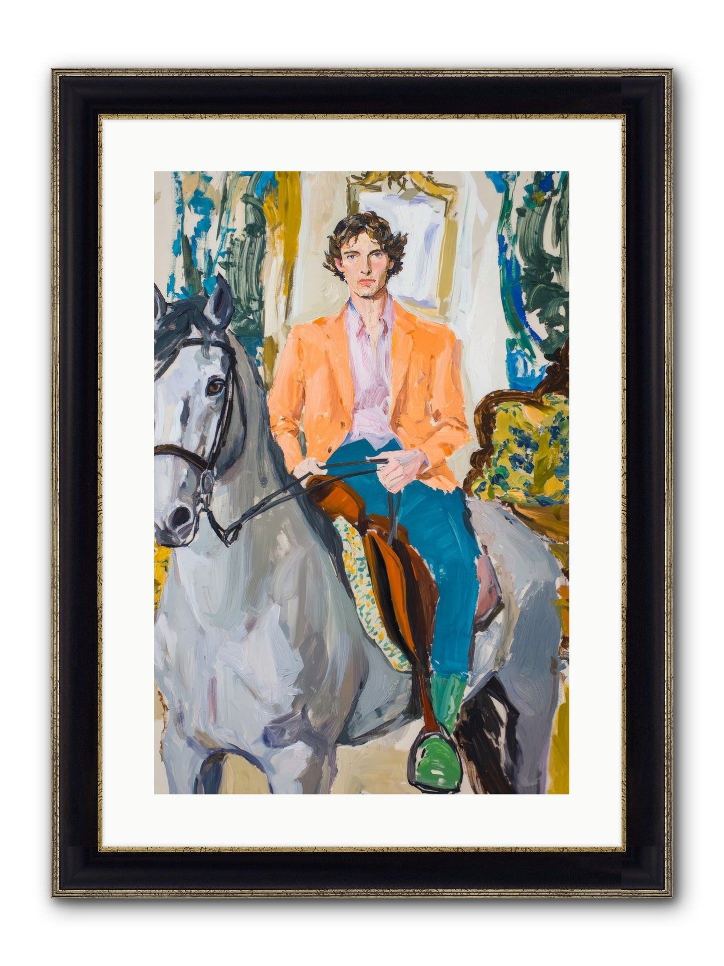 No Hooves In The Hall Framed Print - Black & Gold 16x24