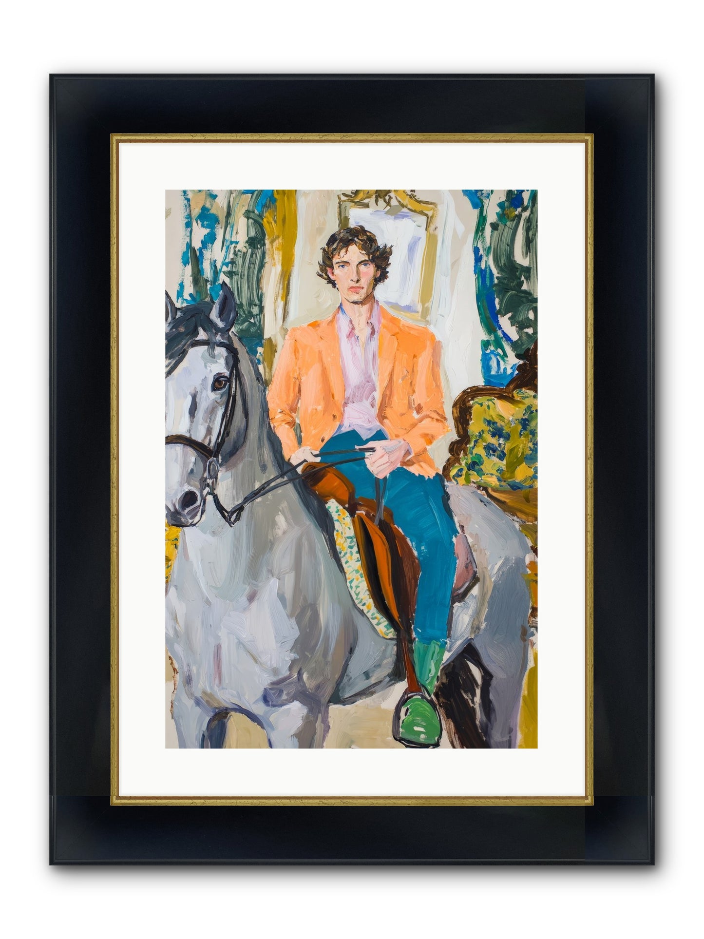 No Hooves In The Hall Framed Print - Wide Black w/Gold 16x24