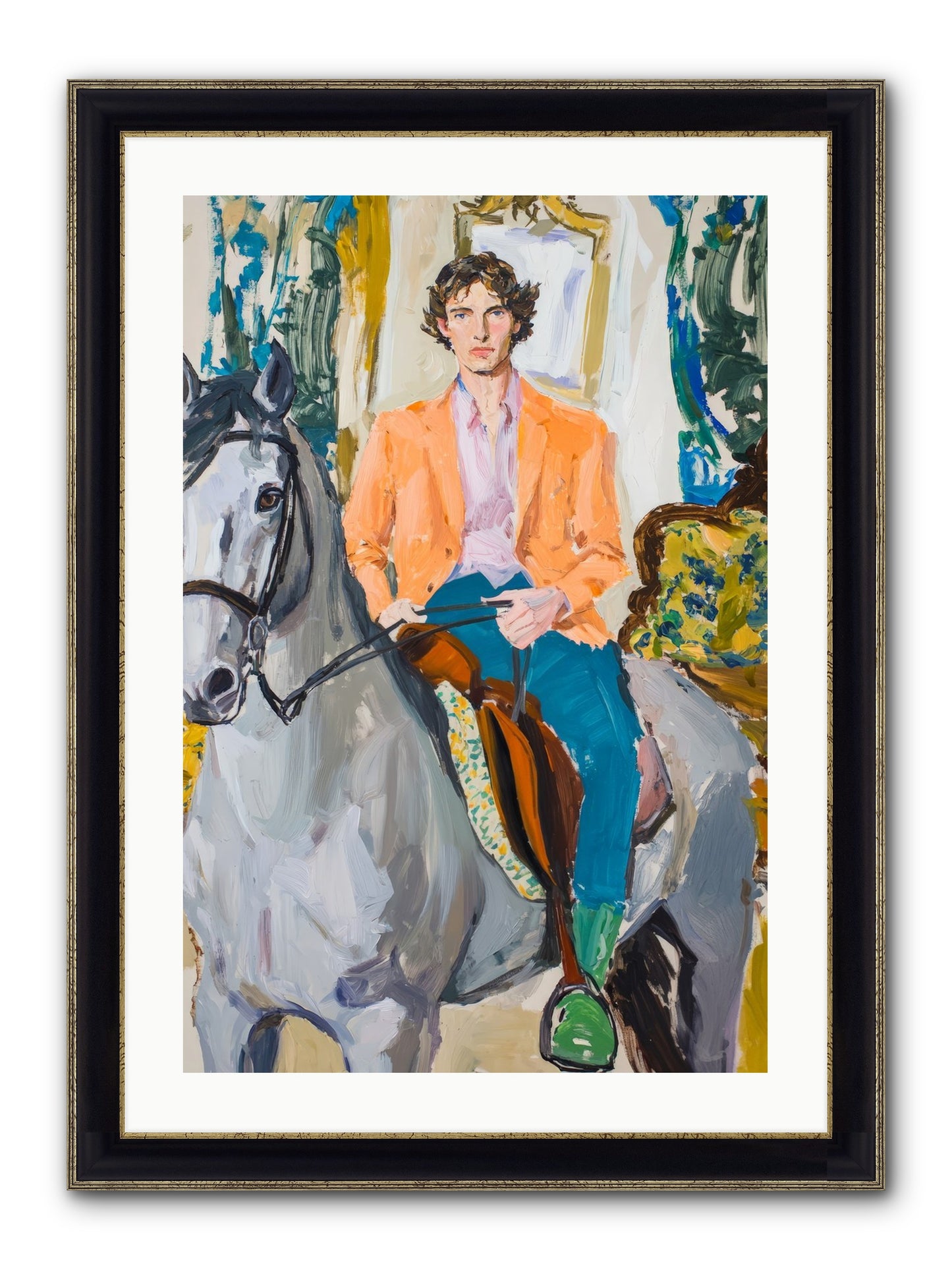 No Hooves In The Hall Framed Print - Black & Gold 20x30