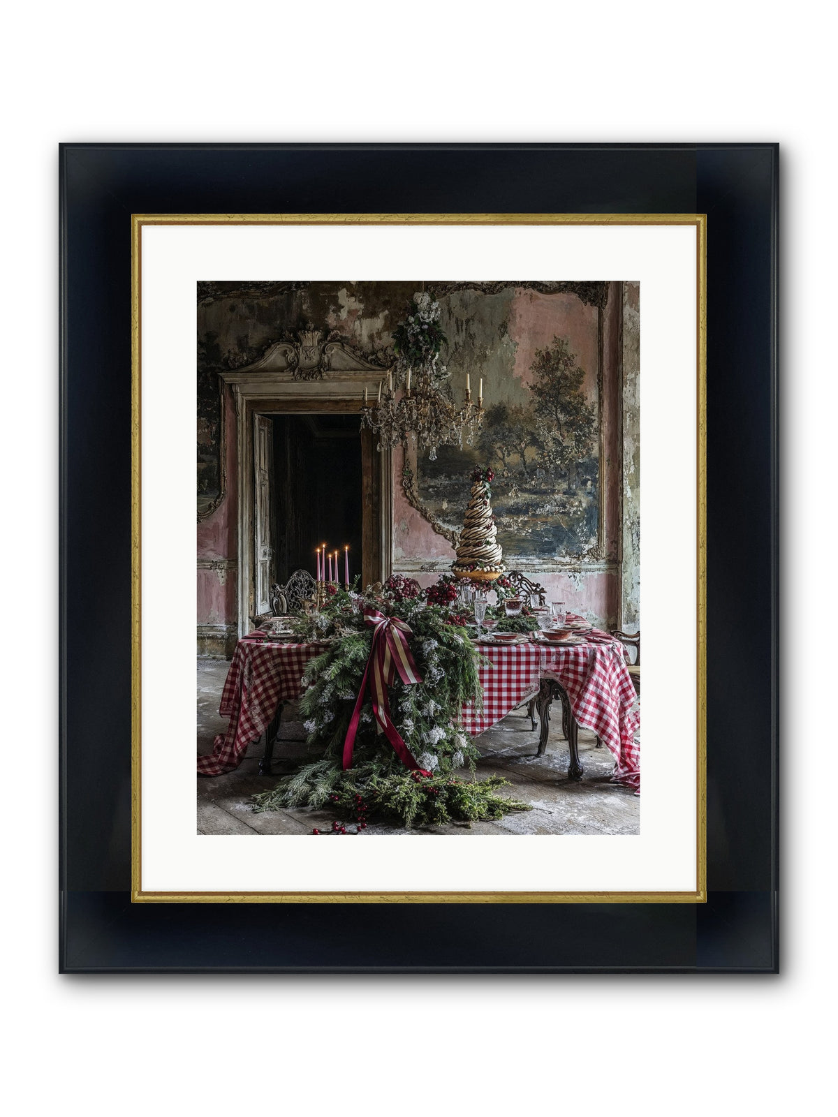 Noël À La Française Framed Print - Wide Black w/Gold 16x20