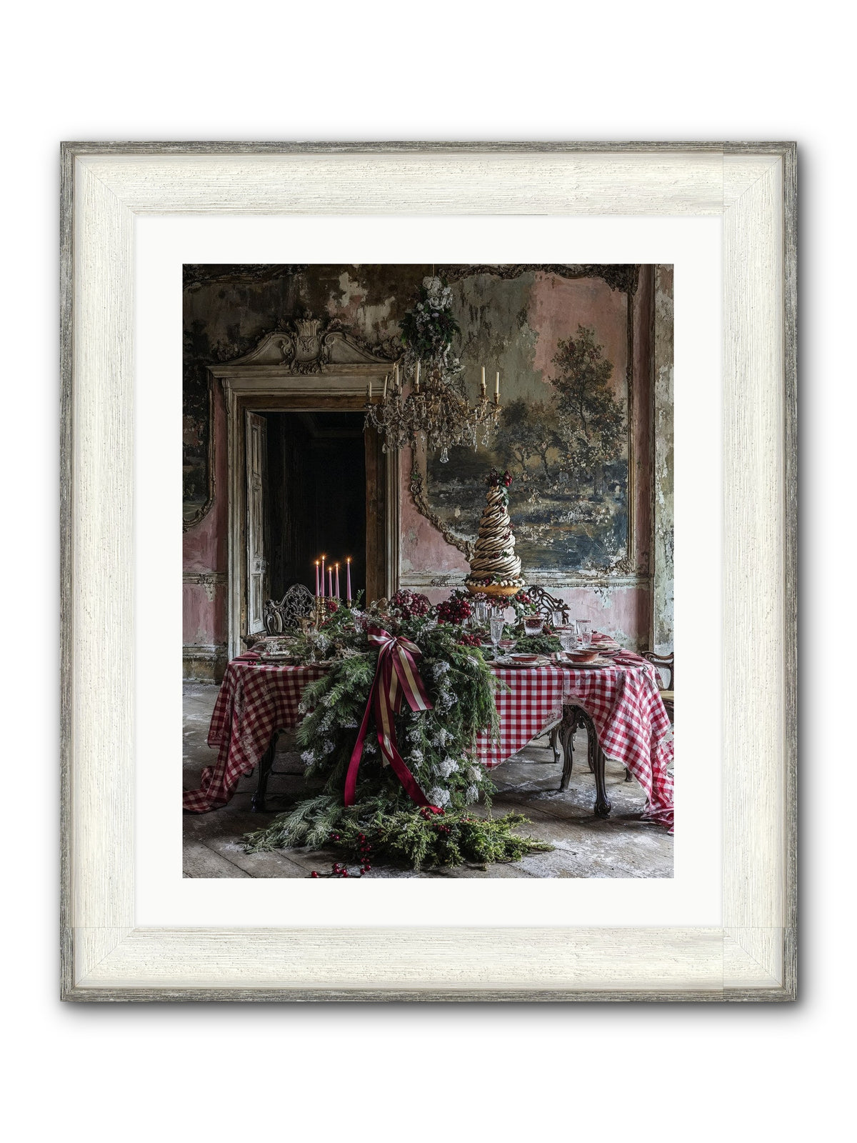 Noël À La Française Framed Print - Driftwood White 20x25