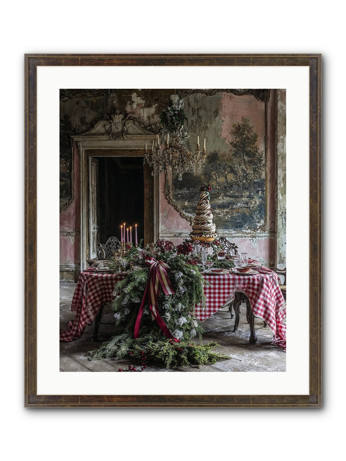 Noël À La Française Framed Print - Slimwoods Black/Gold 20x25