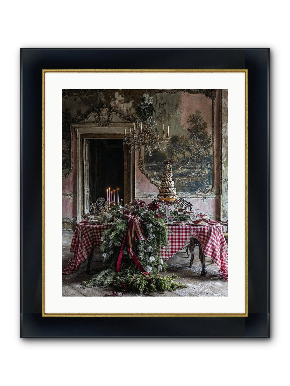 Noël À La Française Framed Print - Wide Black w/Gold 20x25