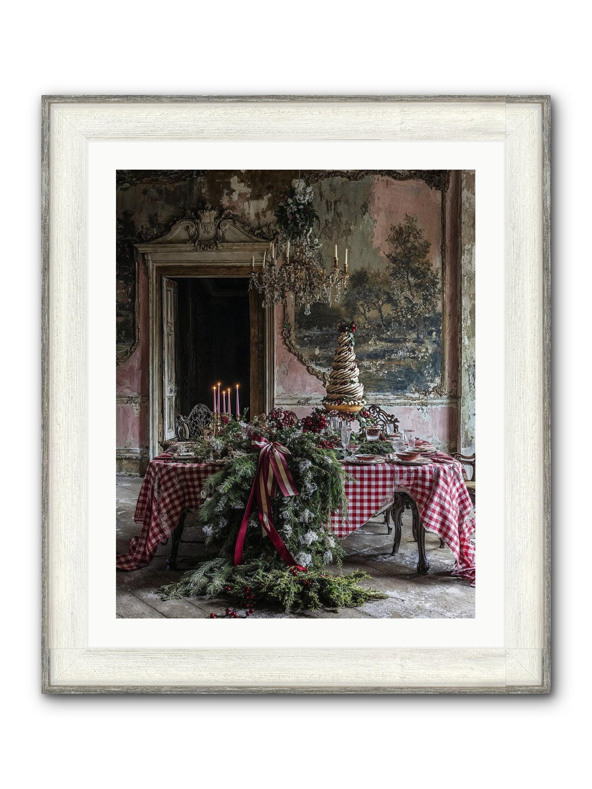 Noël À La Française Framed Print - Driftwood White 24x30