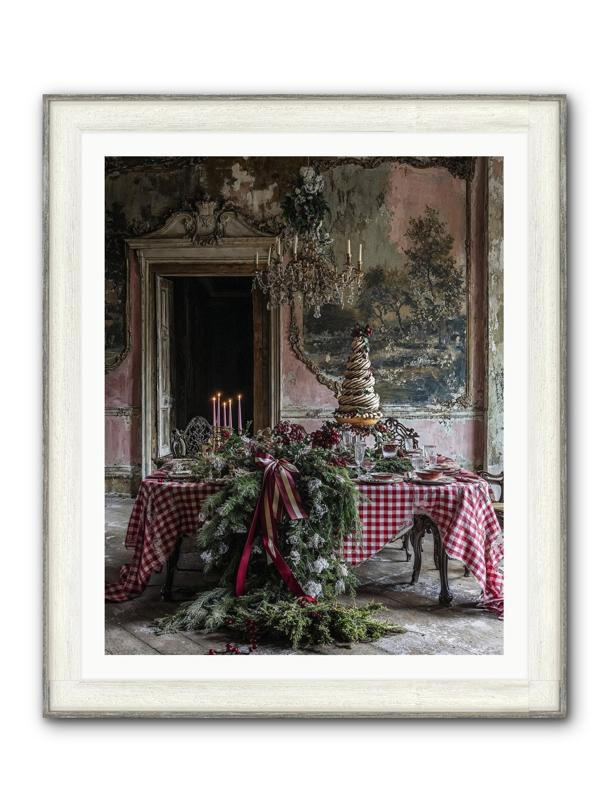 Noël À La Française Framed Print - Driftwood White 32x40