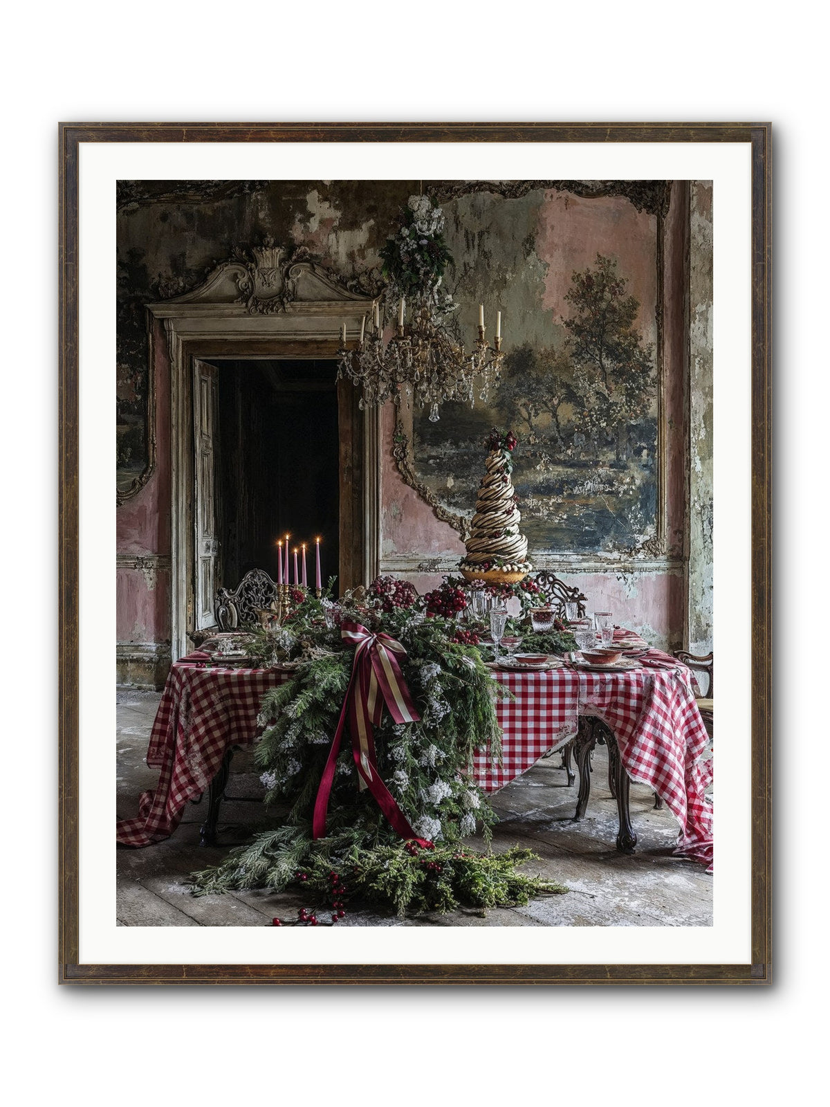 Noël À La Française Framed Print - Slimwoods Black/Gold 32x40