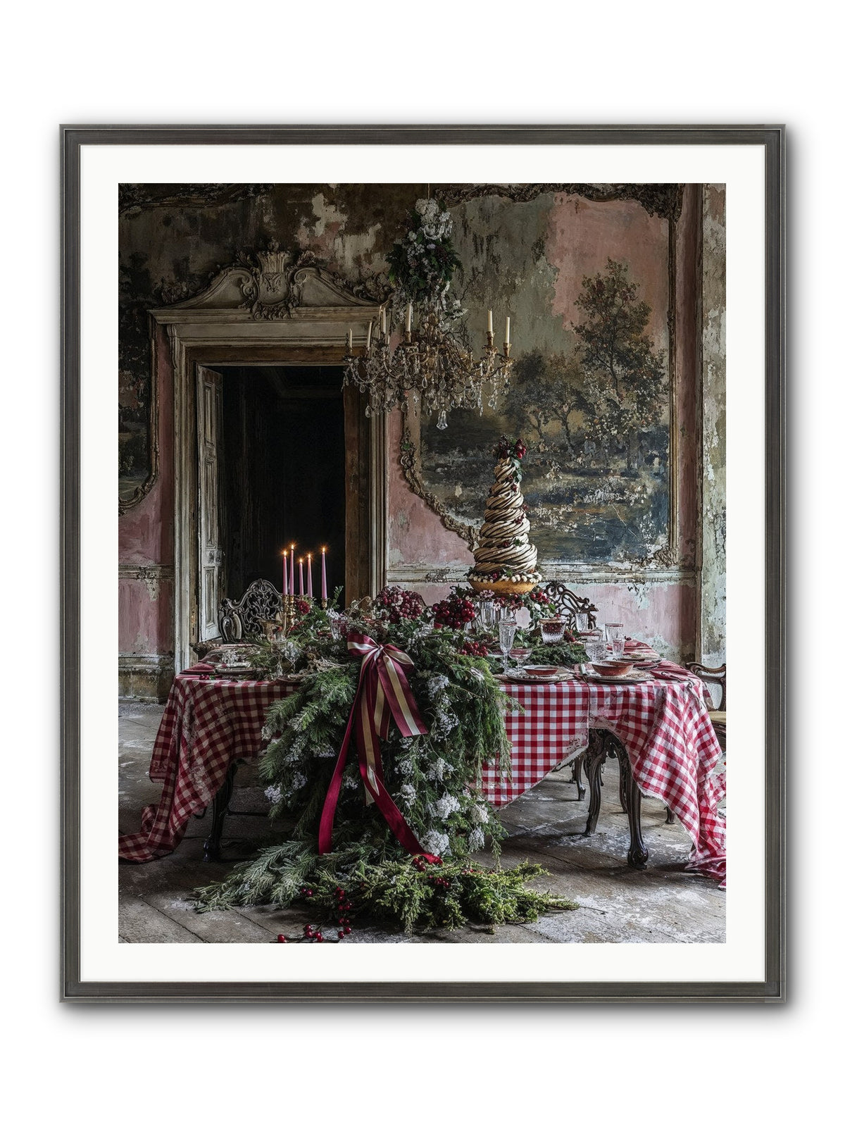 Noël À La Française Framed Print - Slimwoods Black/Silver 32x40